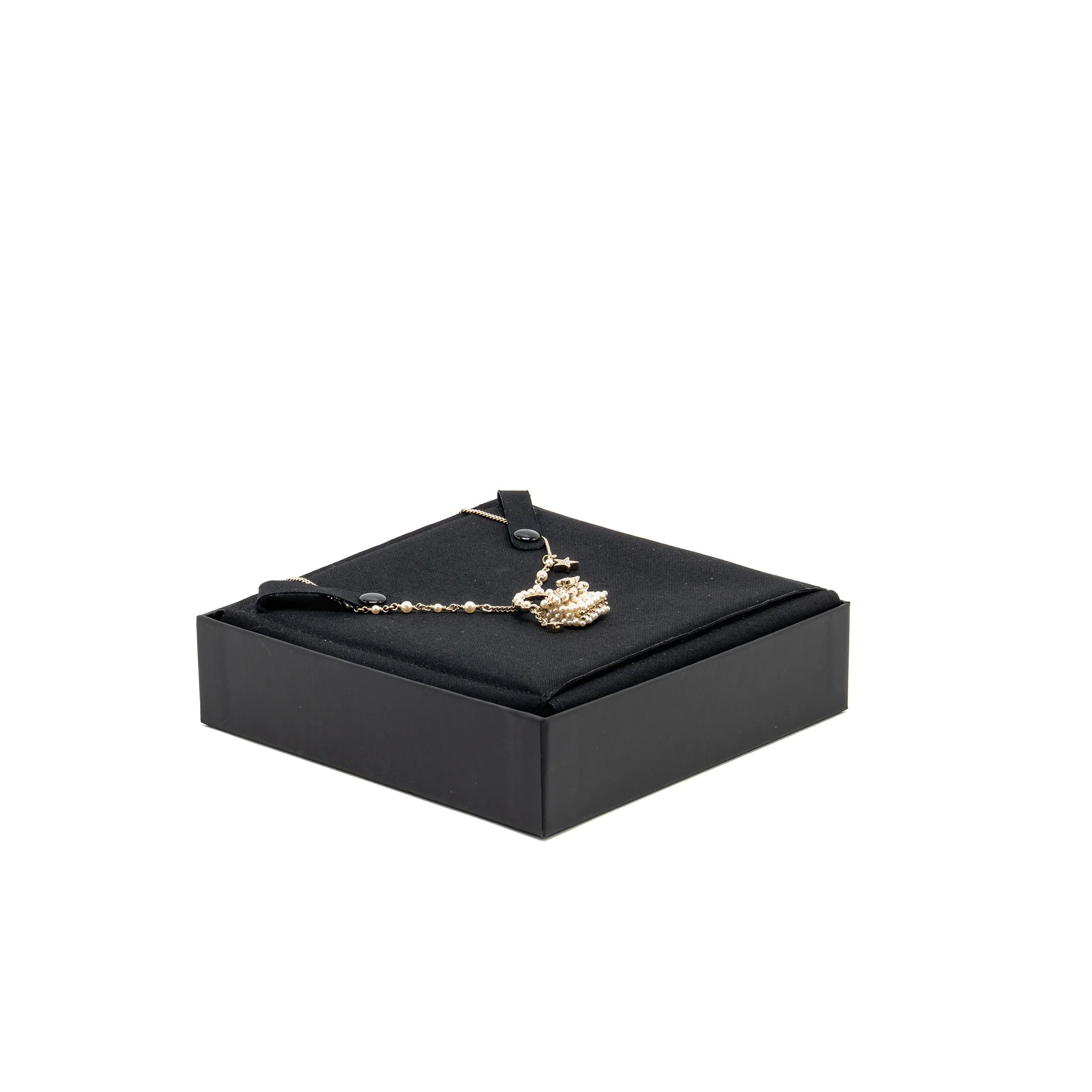 Chanel Mini Pearl Bag Necklace Light Gold Tone - Image 2