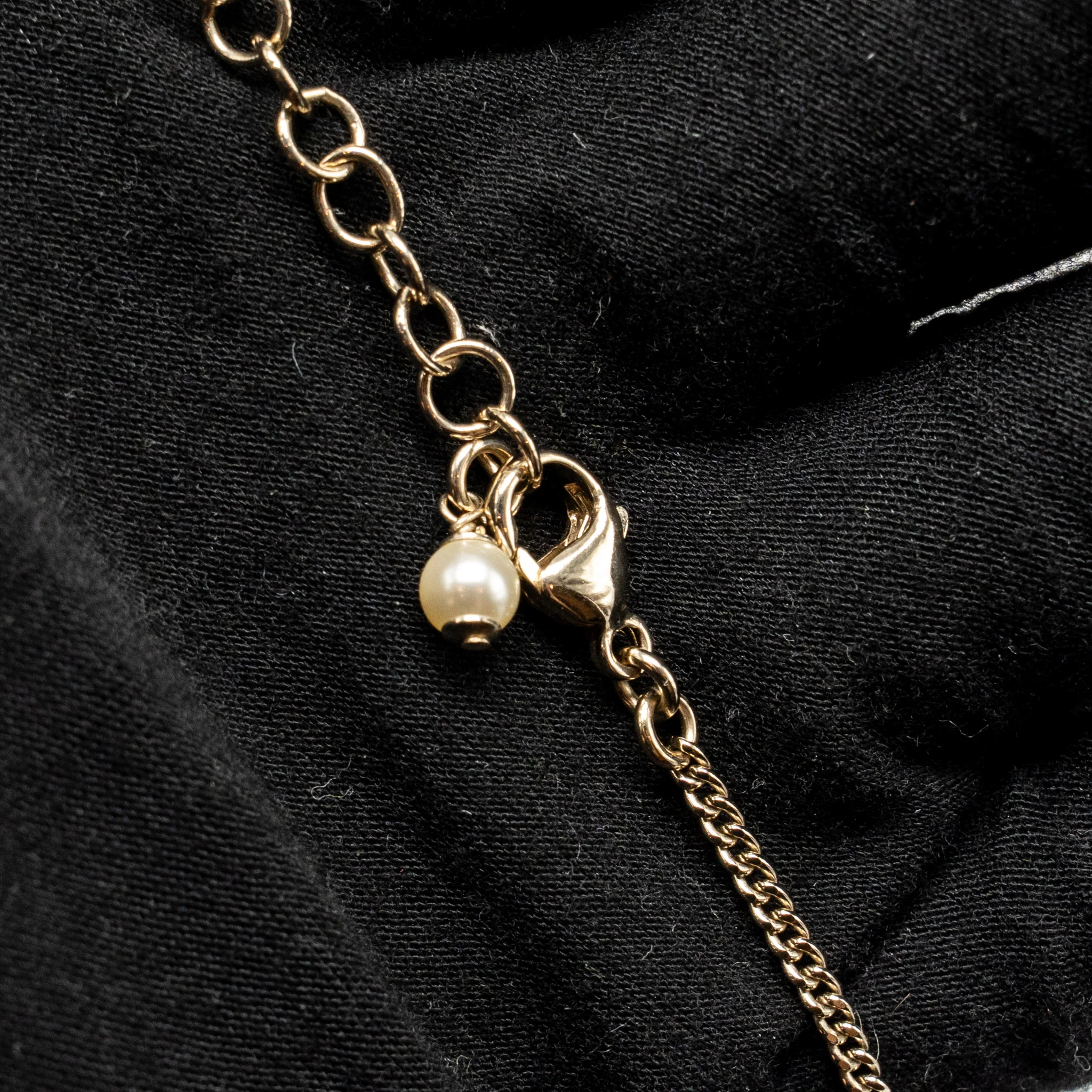 Chanel Mini Pearl Bag Necklace Light Gold Tone - Image 6