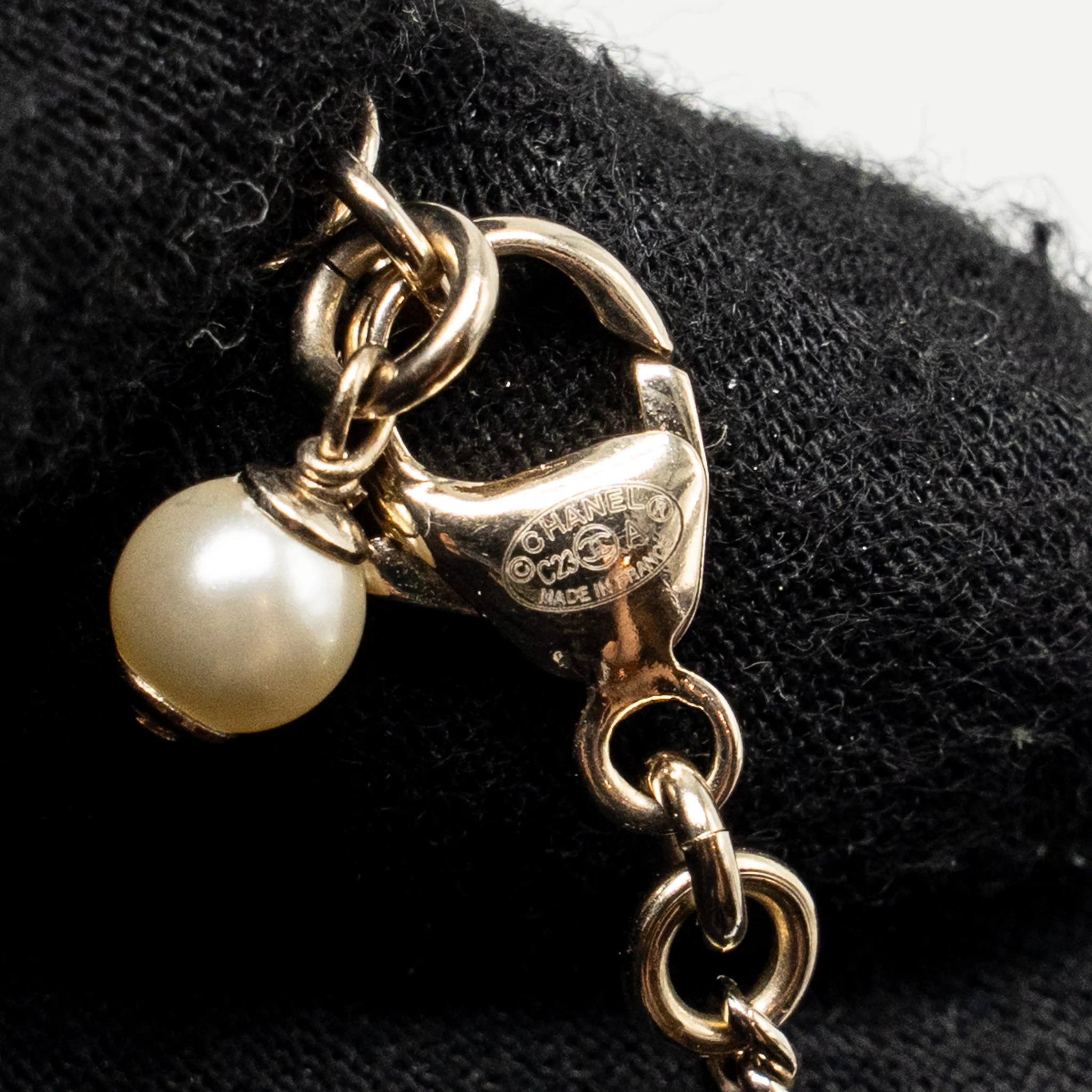 Chanel Mini Pearl Bag Necklace Light Gold Tone - Image 7