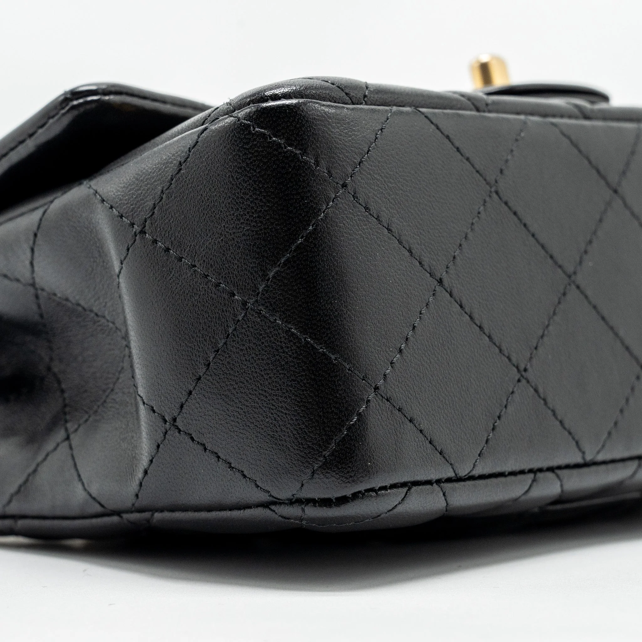 Chanel Mini Rectangular Flap Bag Charms Limited Edition Lambskin Black Silver/Gold Hardware - Image 6