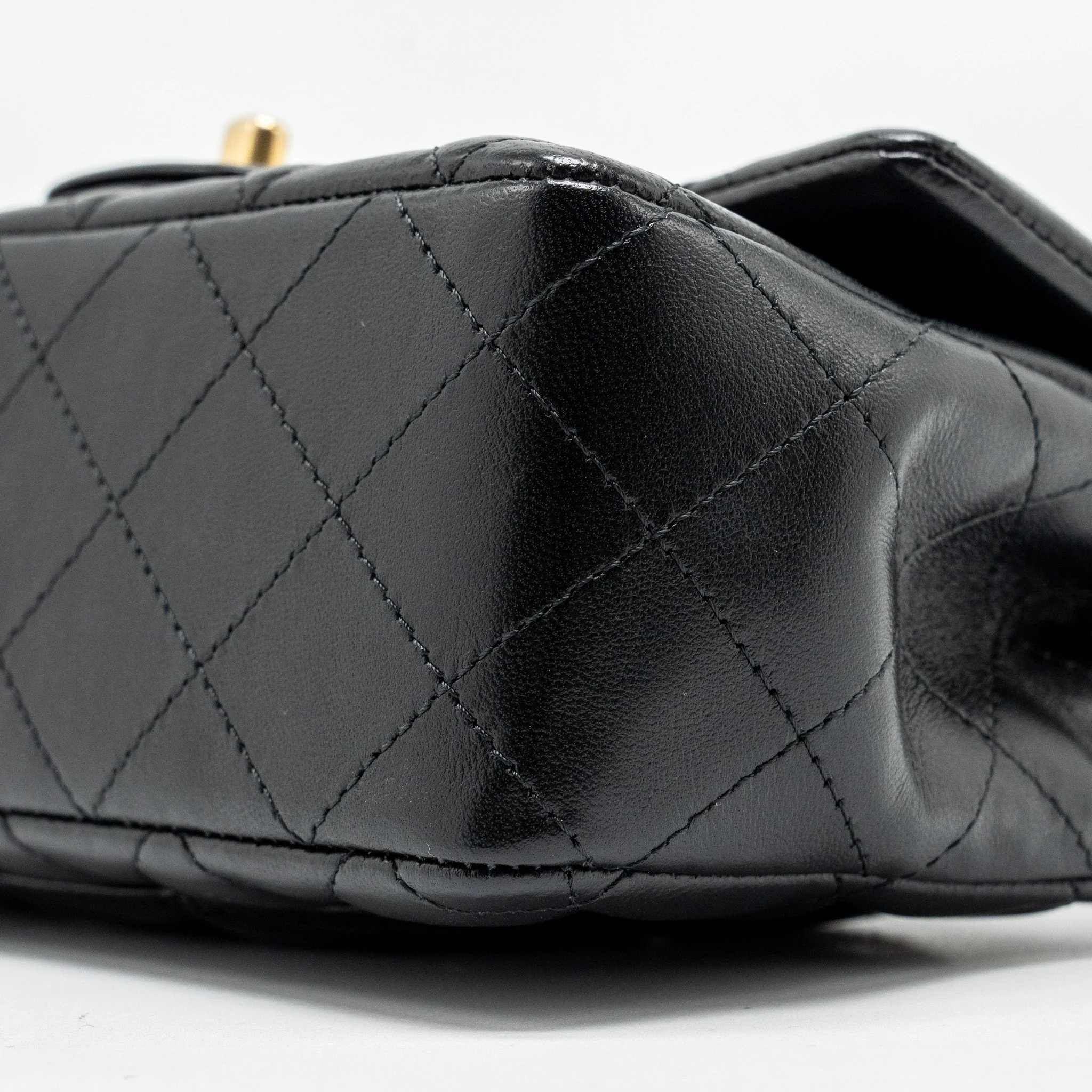 Chanel Mini Rectangular Flap Bag Charms Limited Edition Lambskin Black Silver/Gold Hardware - Image 7