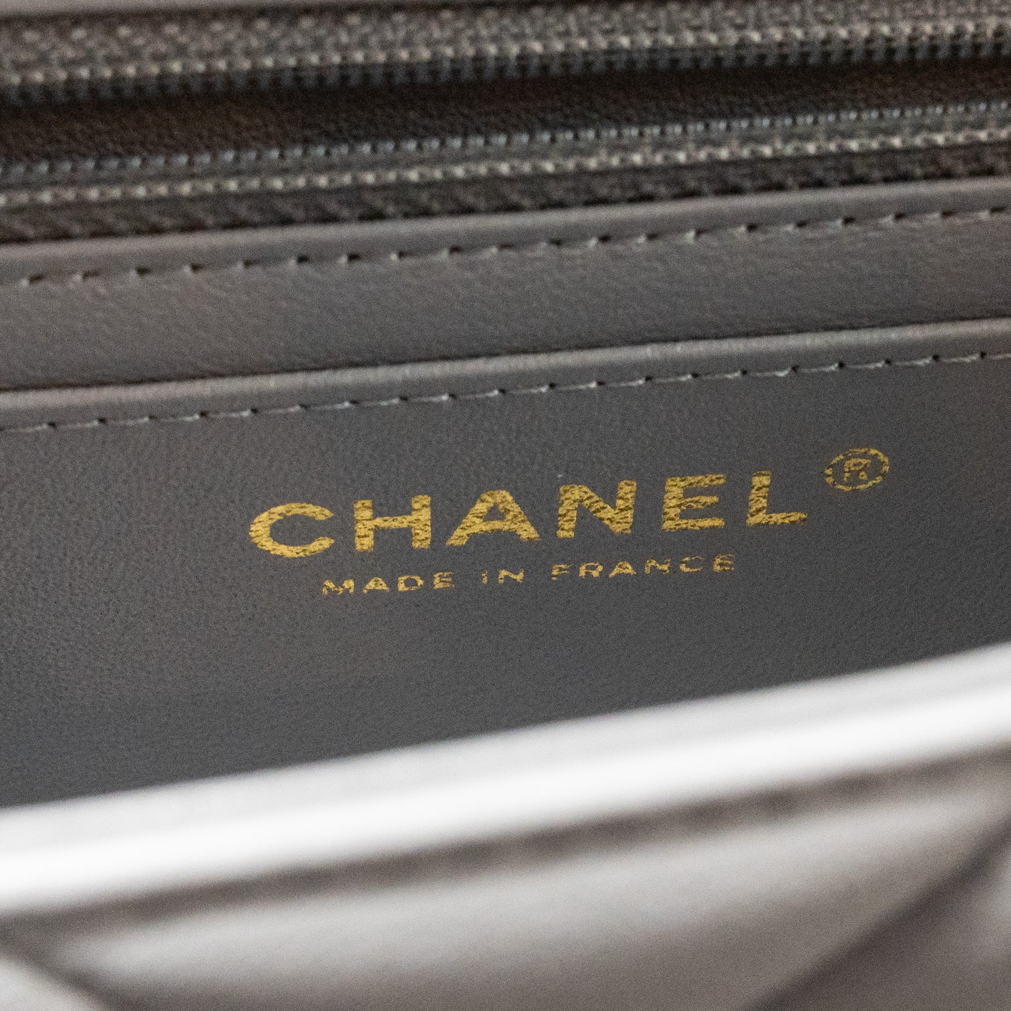 Chanel Mini Rectangular Flap Bag Chevron Lambskin Grey LGHW - Image 16