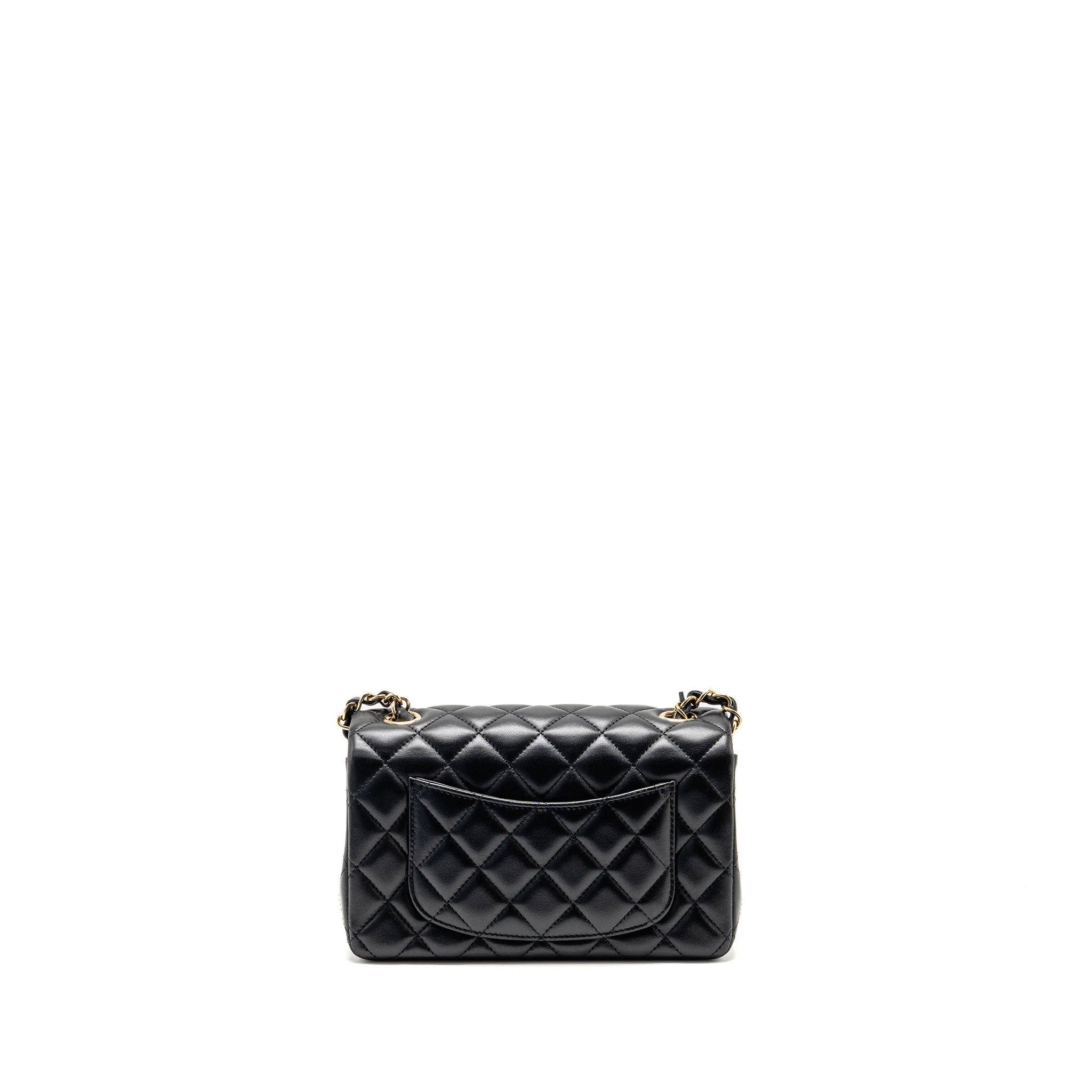 Chanel Mini Rectangular Flap Bag Lambskin Black LGHW (Microchip) - Image 2