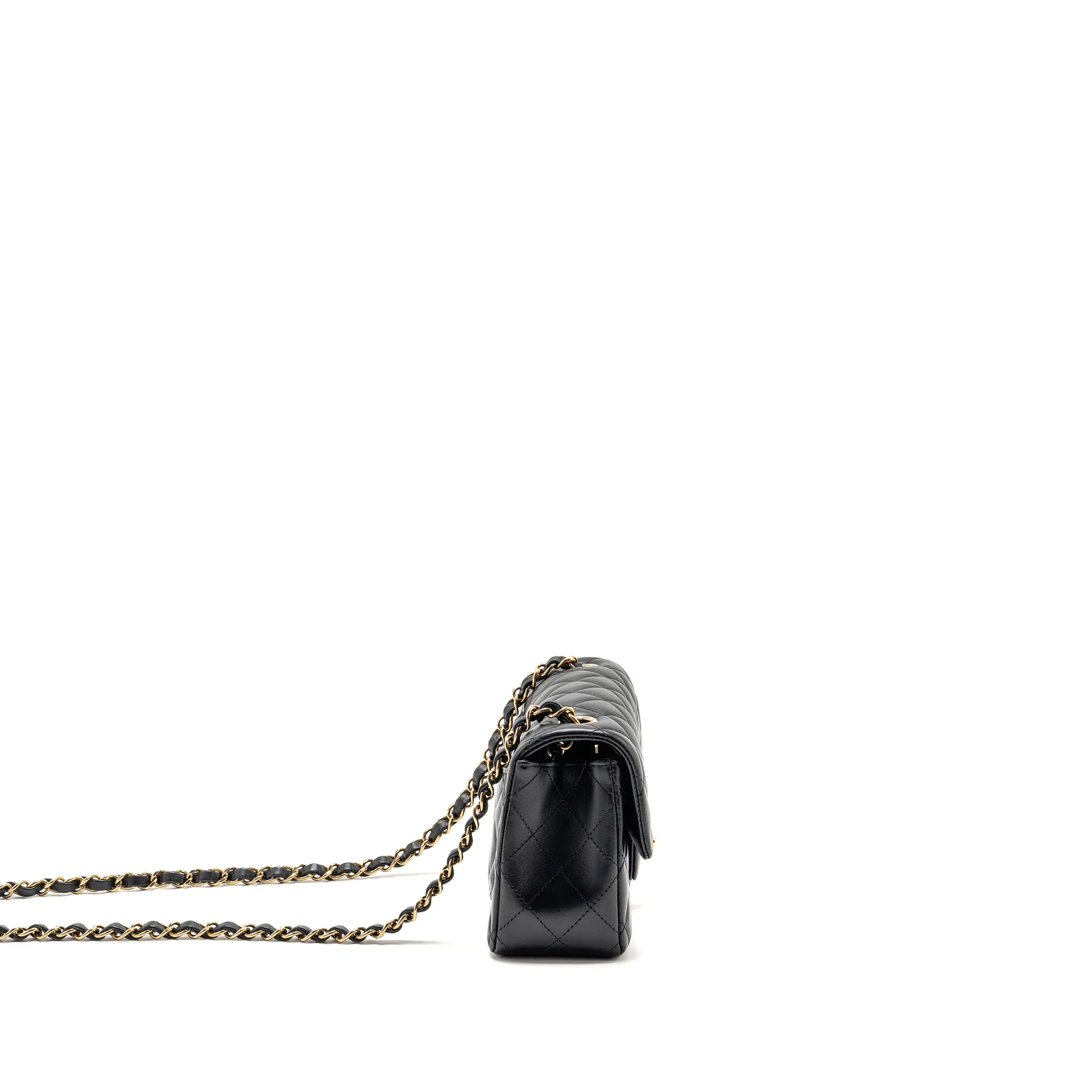 Chanel Mini Rectangular Flap Bag Lambskin Black LGHW (Microchip) - Image 3