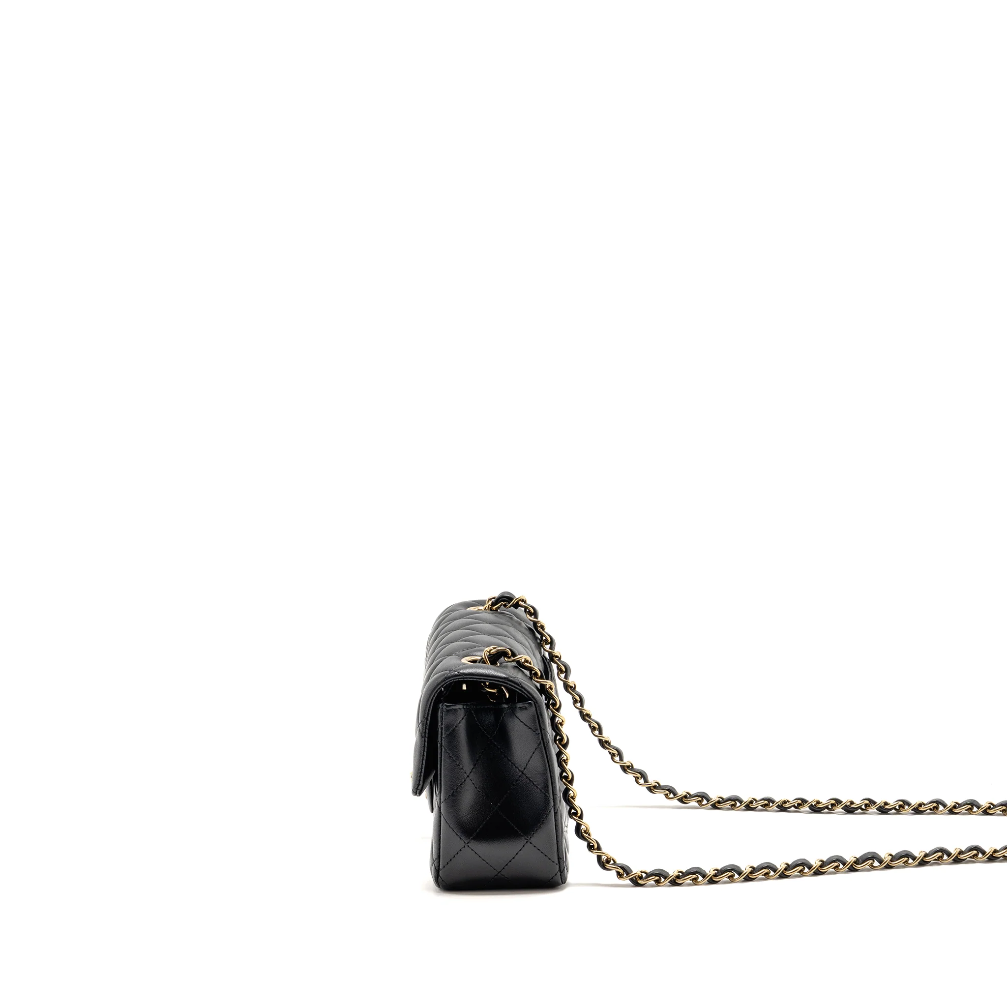 Chanel Mini Rectangular Flap Bag Lambskin Black LGHW (Microchip) - Image 4