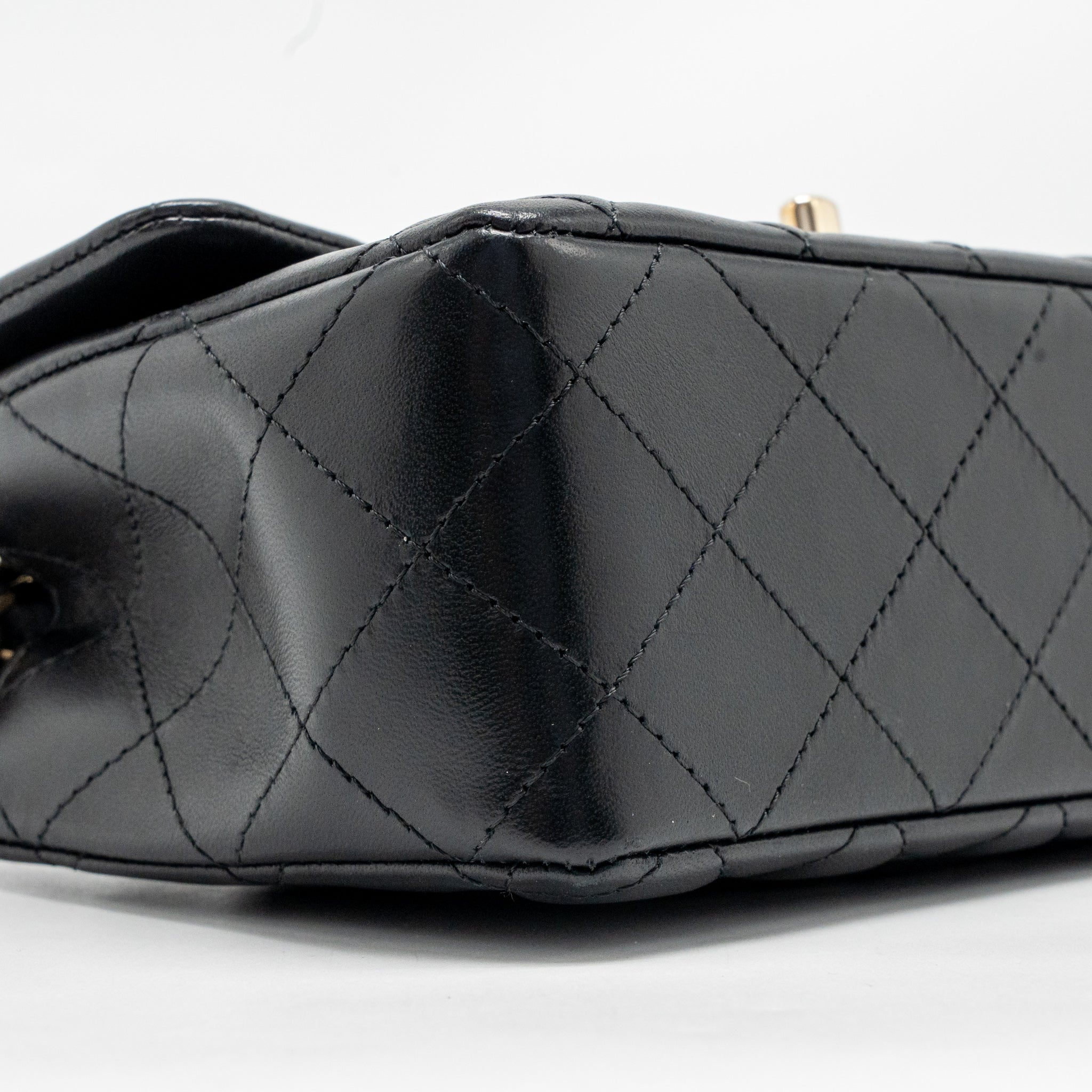 Chanel Mini Rectangular Flap Bag Lambskin Black LGHW (Microchip) - Image 7