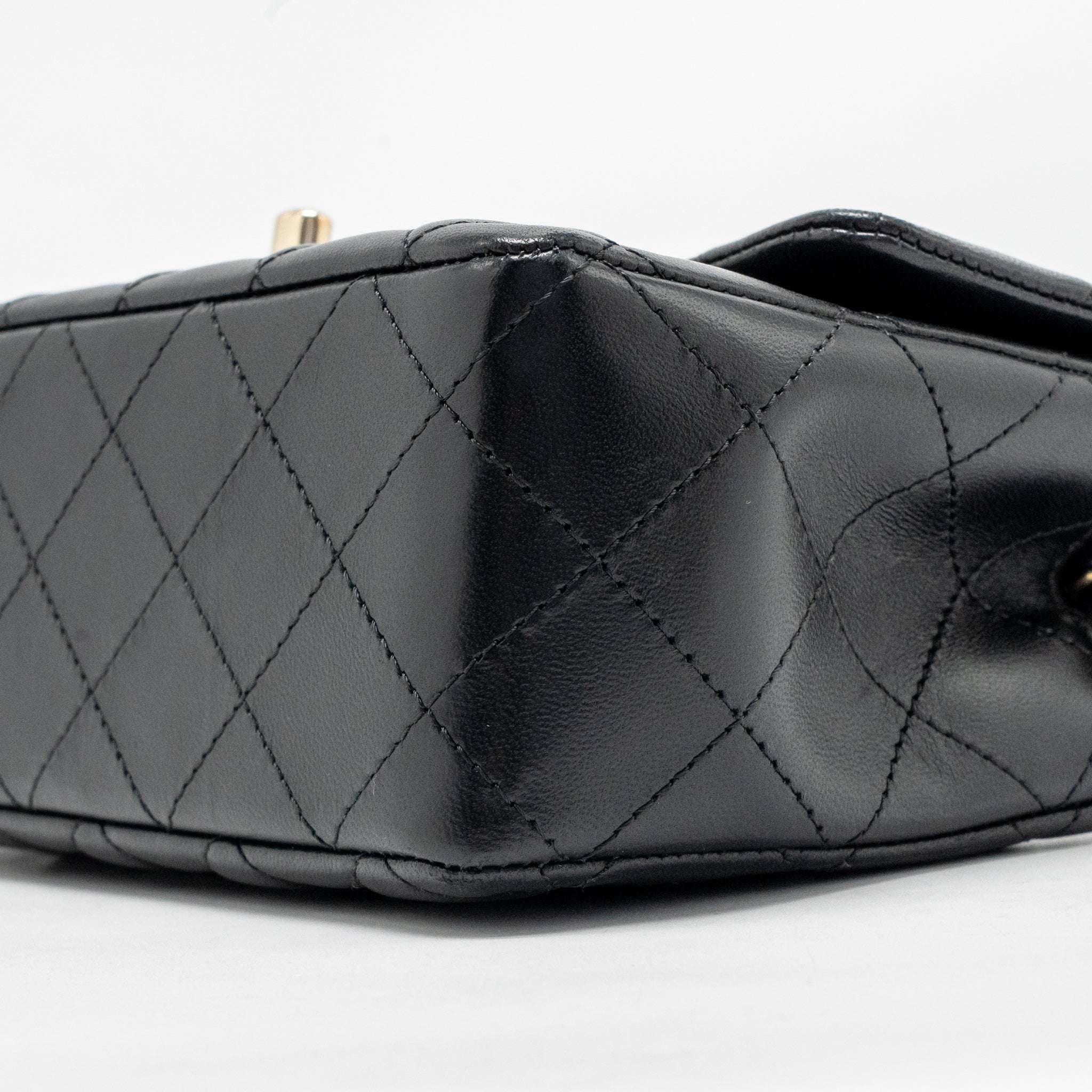 Chanel Mini Rectangular Flap Bag Lambskin Black LGHW (Microchip) - Image 8