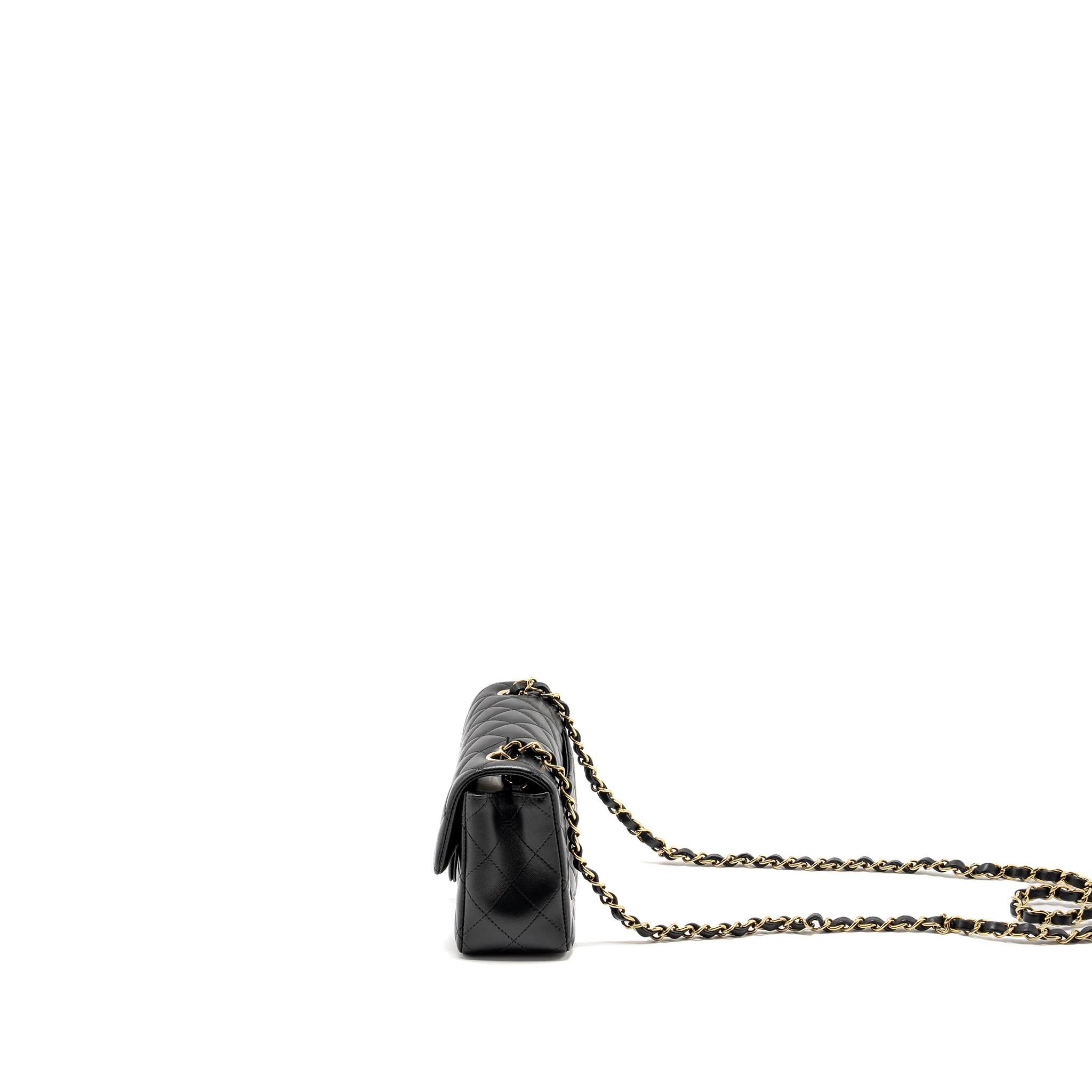Chanel Mini Rectangular Flap Bag Lambskin Black LGHW (microchip) - Image 4