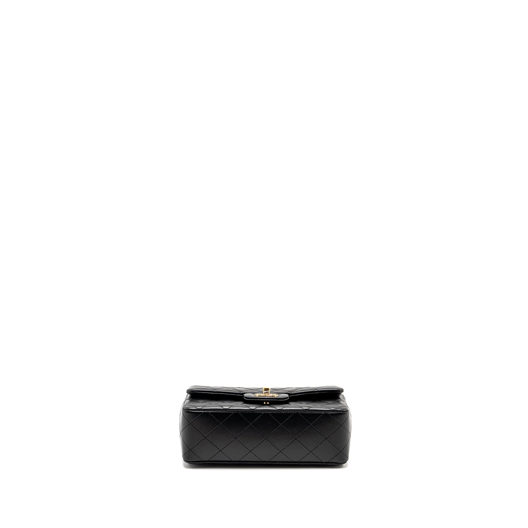 Chanel Mini Rectangular Flap Bag Lambskin Black LGHW (microchip) - Image 5