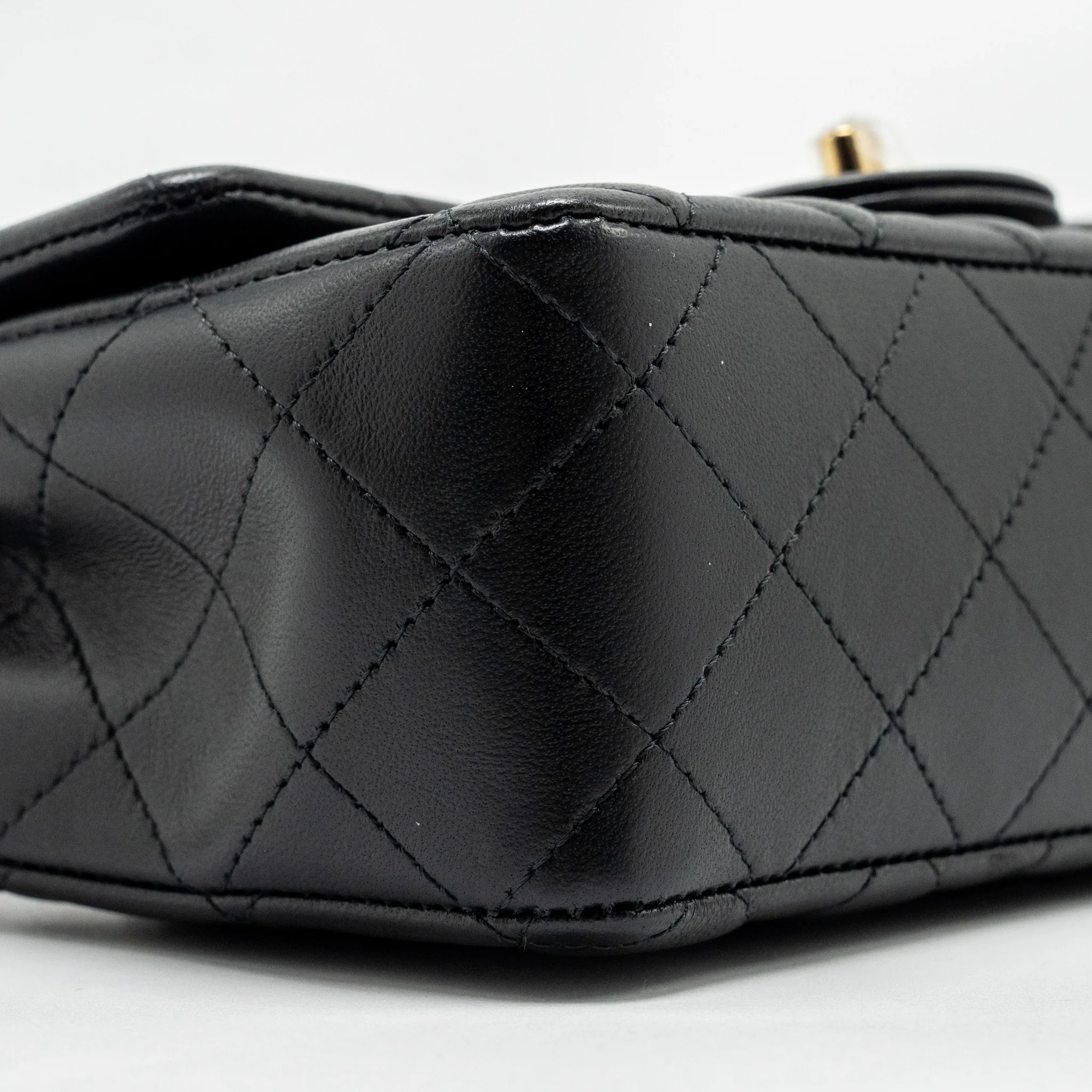 Chanel Mini Rectangular Flap Bag Lambskin Black LGHW (microchip) - Image 6