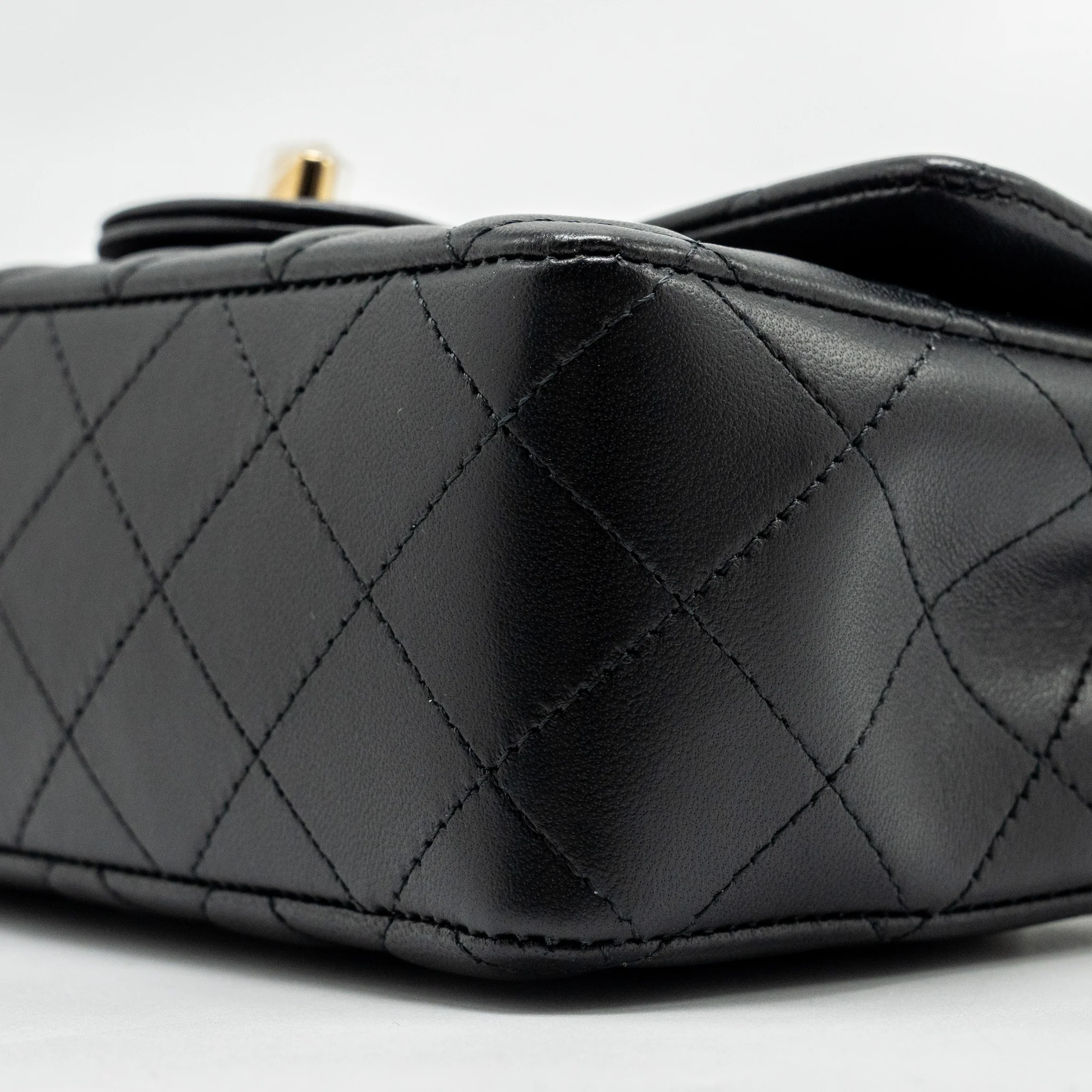 Chanel Mini Rectangular Flap Bag Lambskin Black LGHW (microchip) - Image 7