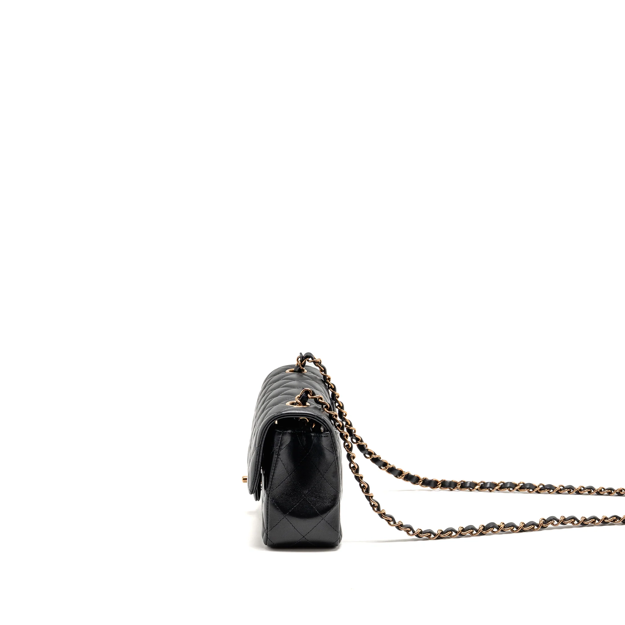 CHANEL Mini Rectangular Flap Bag Lambskin Black RGHW (Microchip) - Image 4