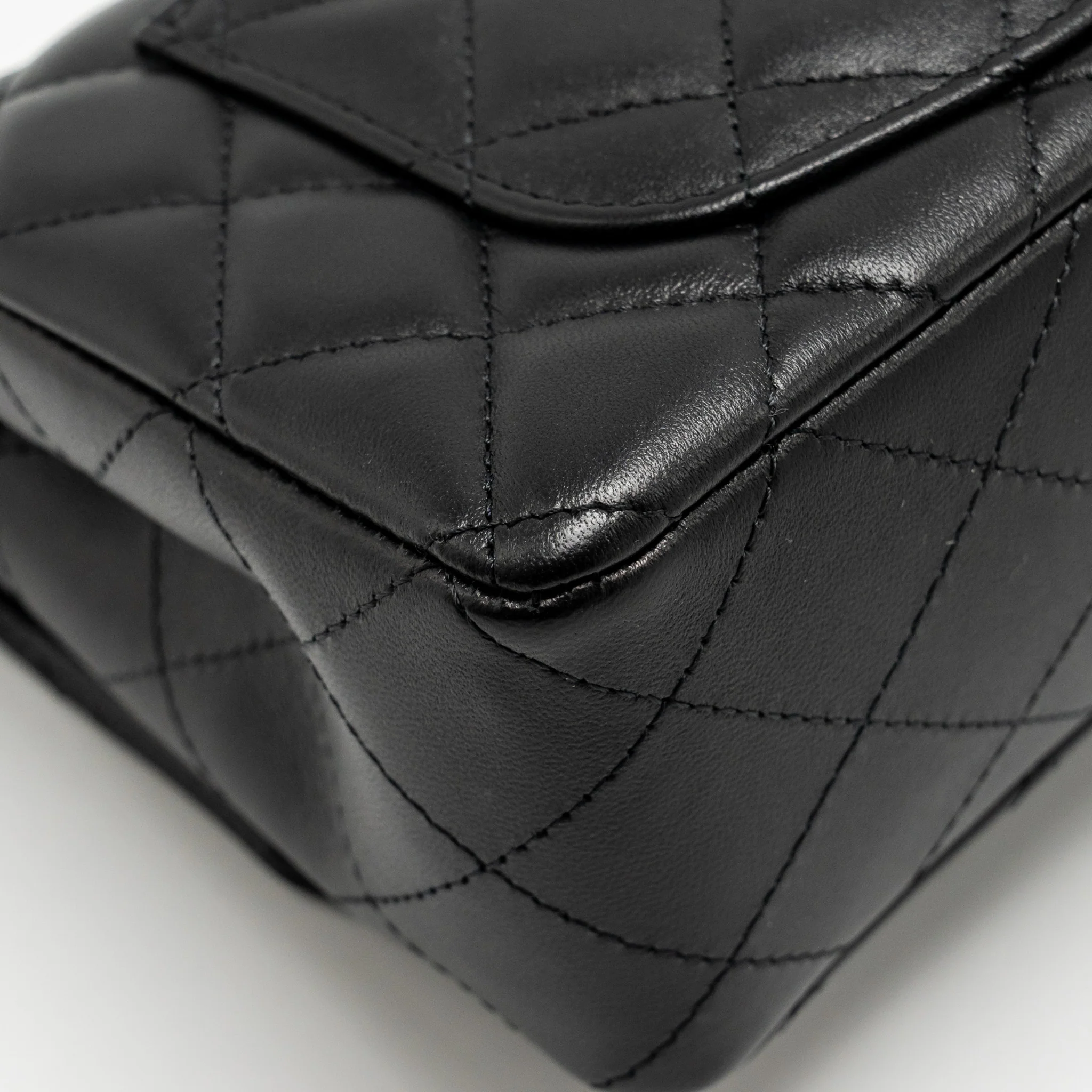 Chanel Mini Rectangular Flap Bag Lambskin Black SHW (microchip) - Image 10