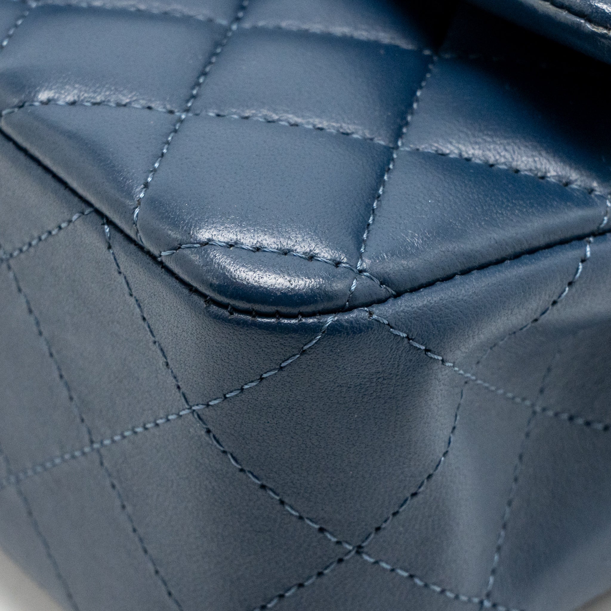 Chanel Mini Rectangular Flap Bag Lambskin Navy SHW - Image 10