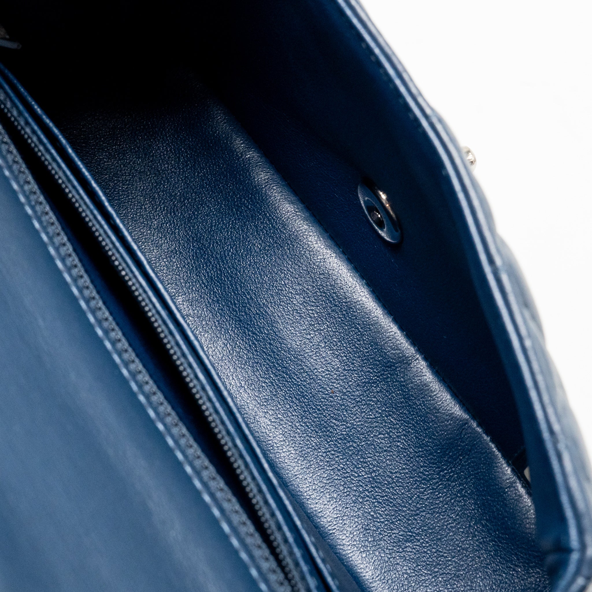 Chanel Mini Rectangular Flap Bag Lambskin Navy SHW - Image 16