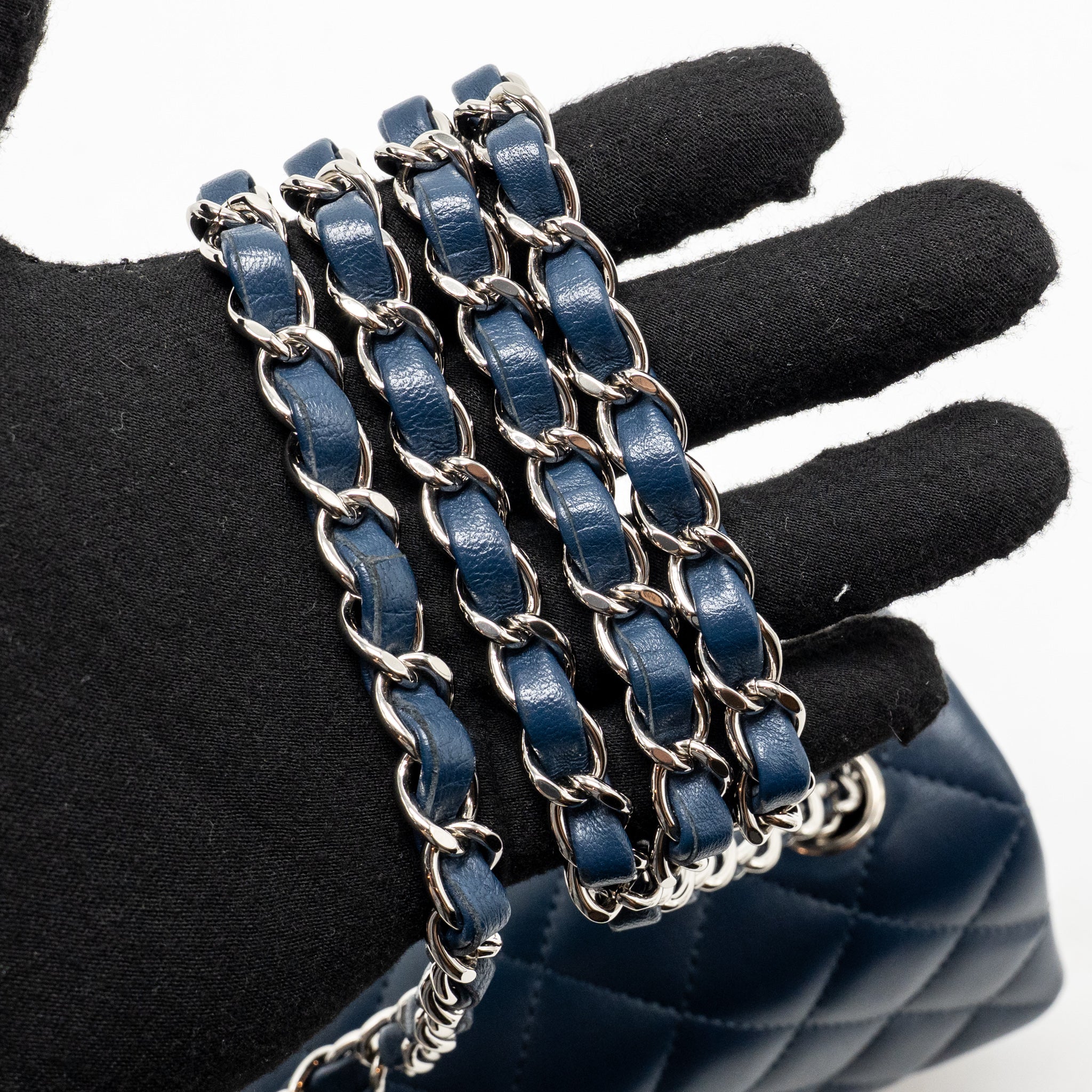 Chanel Mini Rectangular Flap Bag Lambskin Navy SHW - Image 19