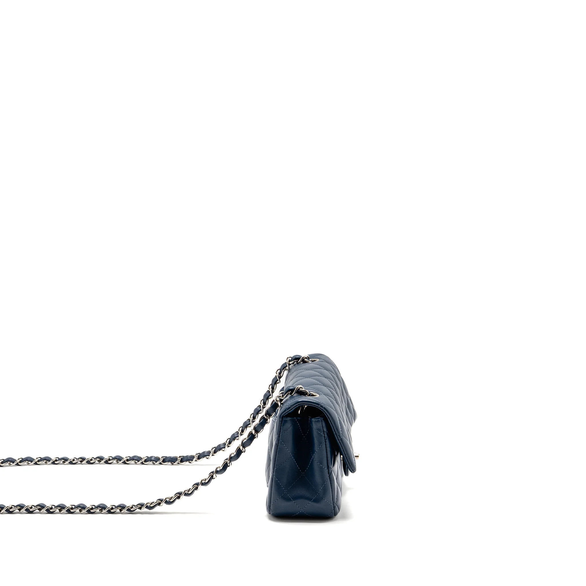 Chanel Mini Rectangular Flap Bag Lambskin Navy SHW - Image 3