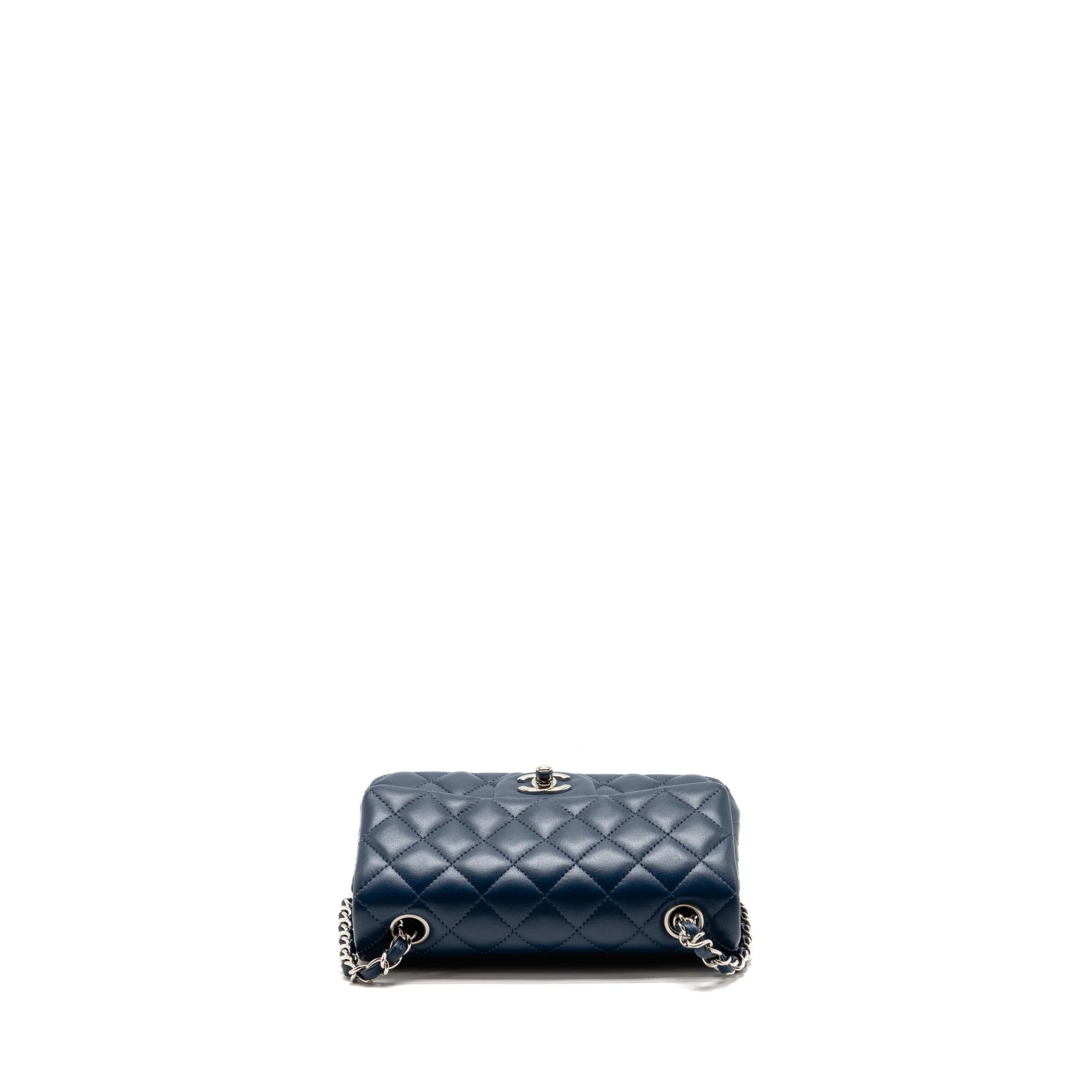 Chanel Mini Rectangular Flap Bag Lambskin Navy SHW - Image 5