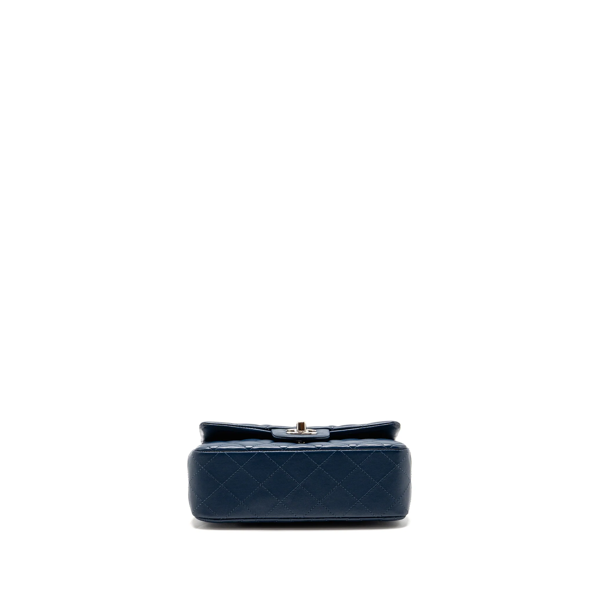Chanel Mini Rectangular Flap Bag Lambskin Navy SHW - Image 6