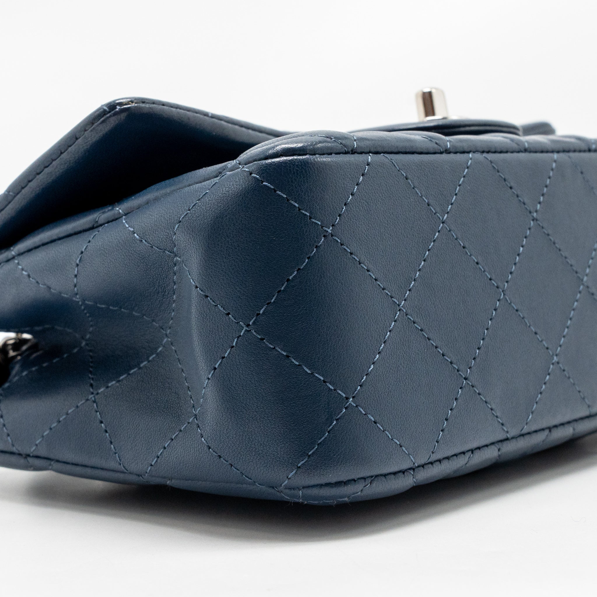 Chanel Mini Rectangular Flap Bag Lambskin Navy SHW - Image 7