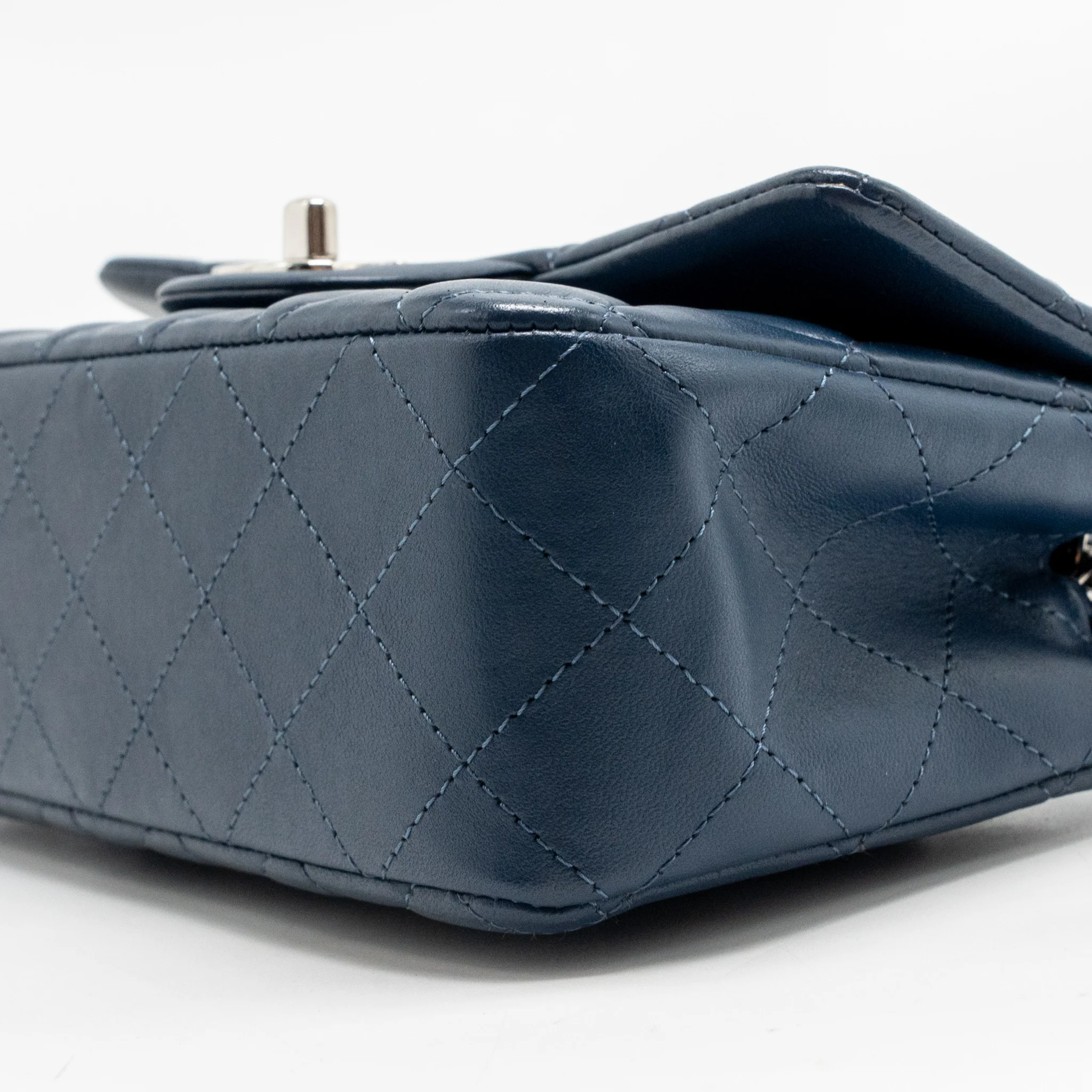 Chanel Mini Rectangular Flap Bag Lambskin Navy SHW - Image 8