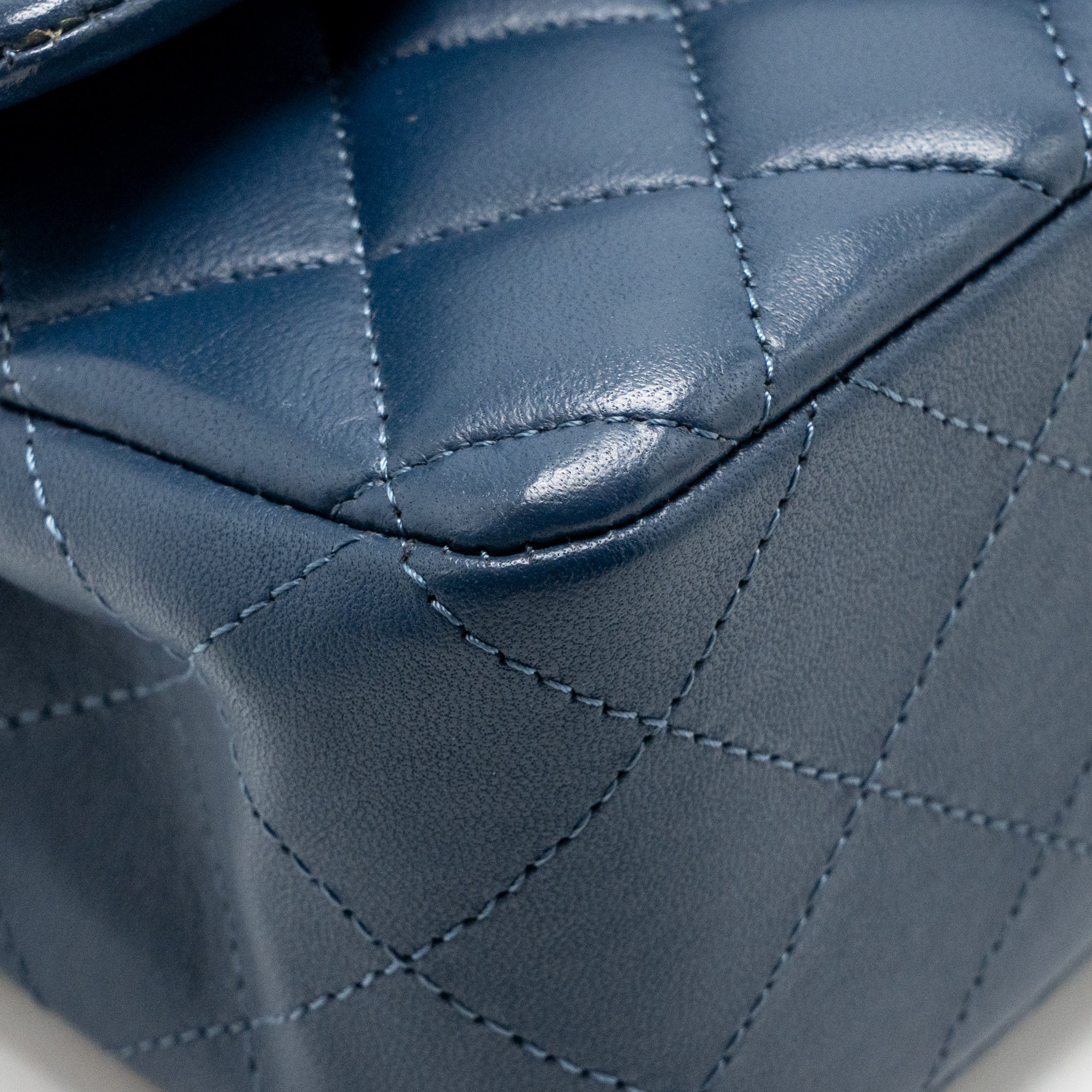 Chanel Mini Rectangular Flap Bag Lambskin Navy SHW - Image 9