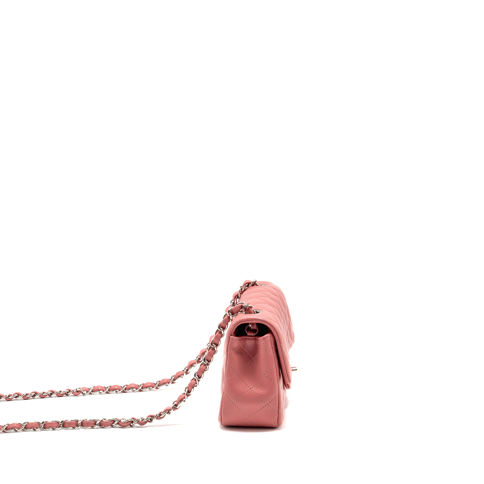 Chanel Mini Rectangular flap bag lambskin pink SHW - Image 3
