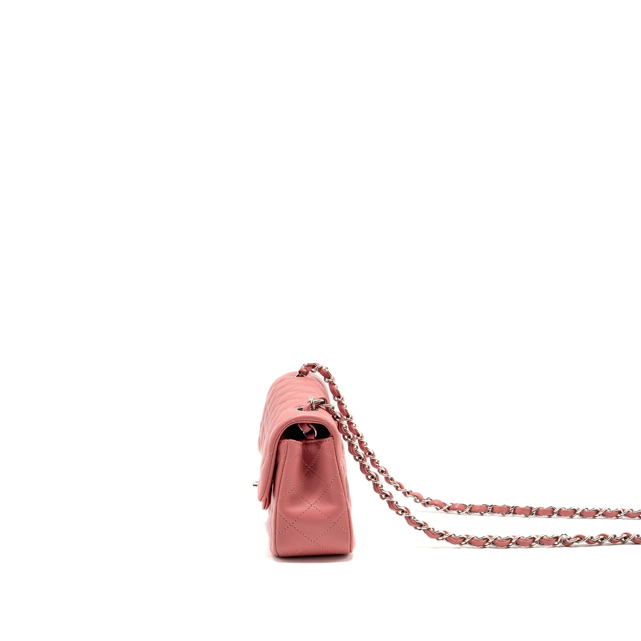 Chanel Mini Rectangular flap bag lambskin pink SHW - Image 4