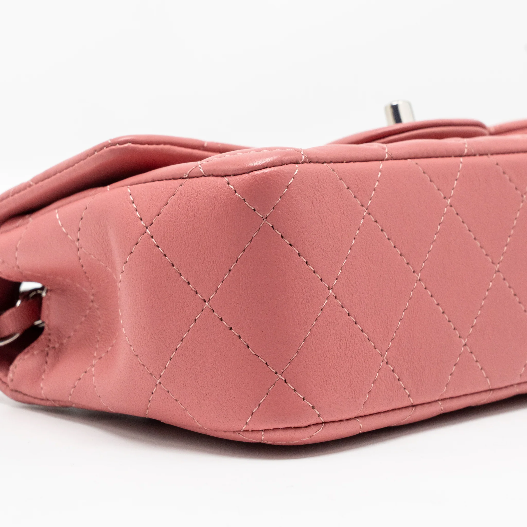 Chanel Mini Rectangular flap bag lambskin pink SHW - Image 7