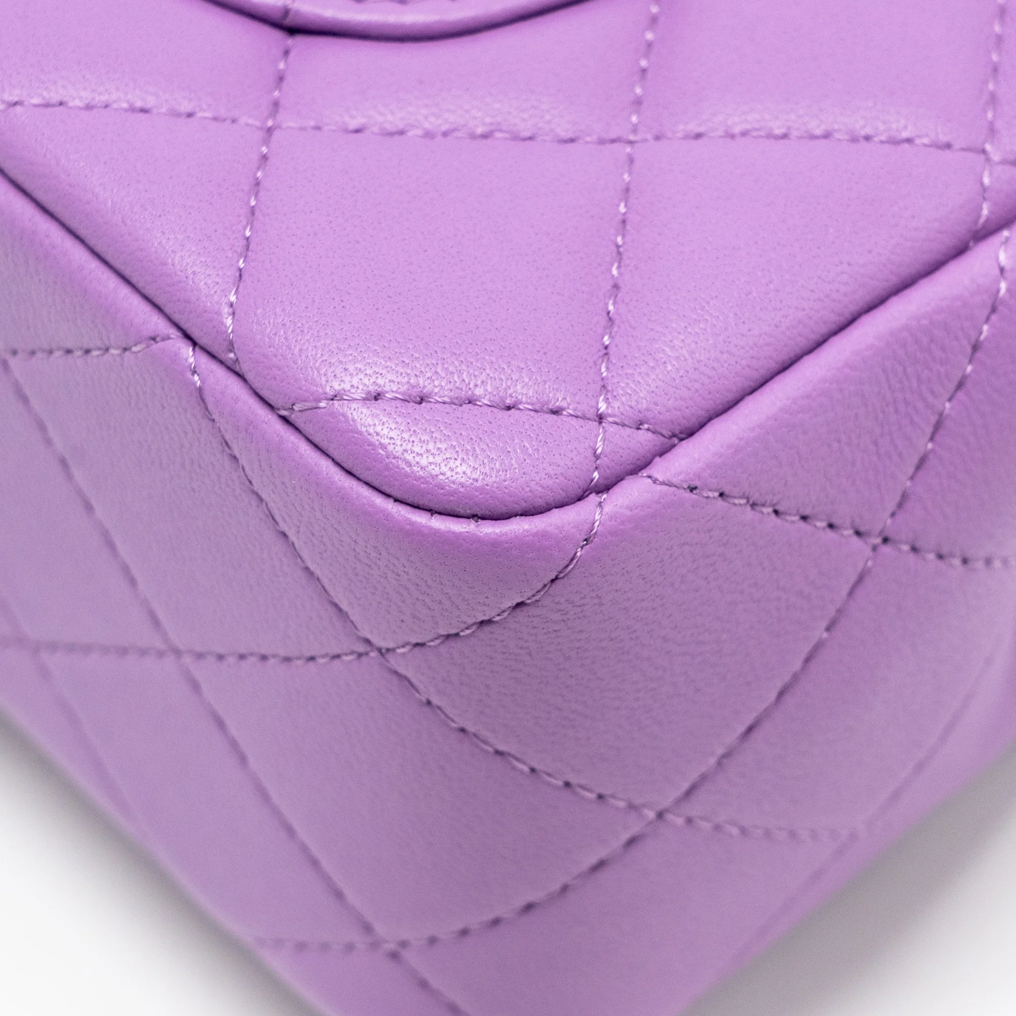 Chanel Mini Rectangular Flap Bag Lambskin Purple SHW - Image 8