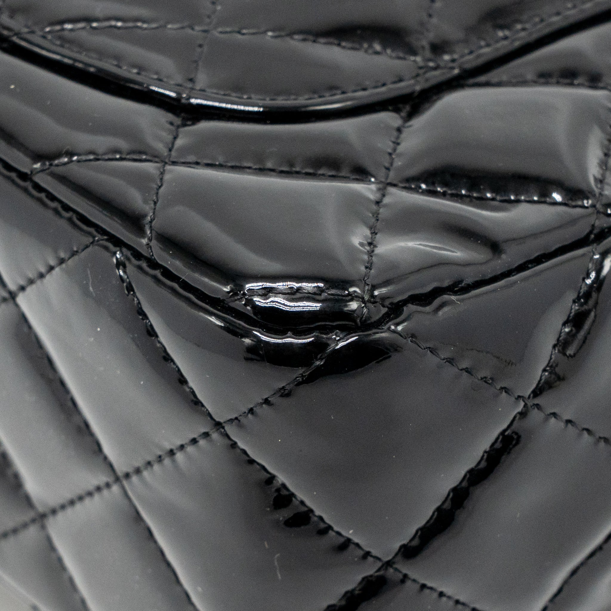 Chanel mini rectangular flap bag patent black SHW - Image 12