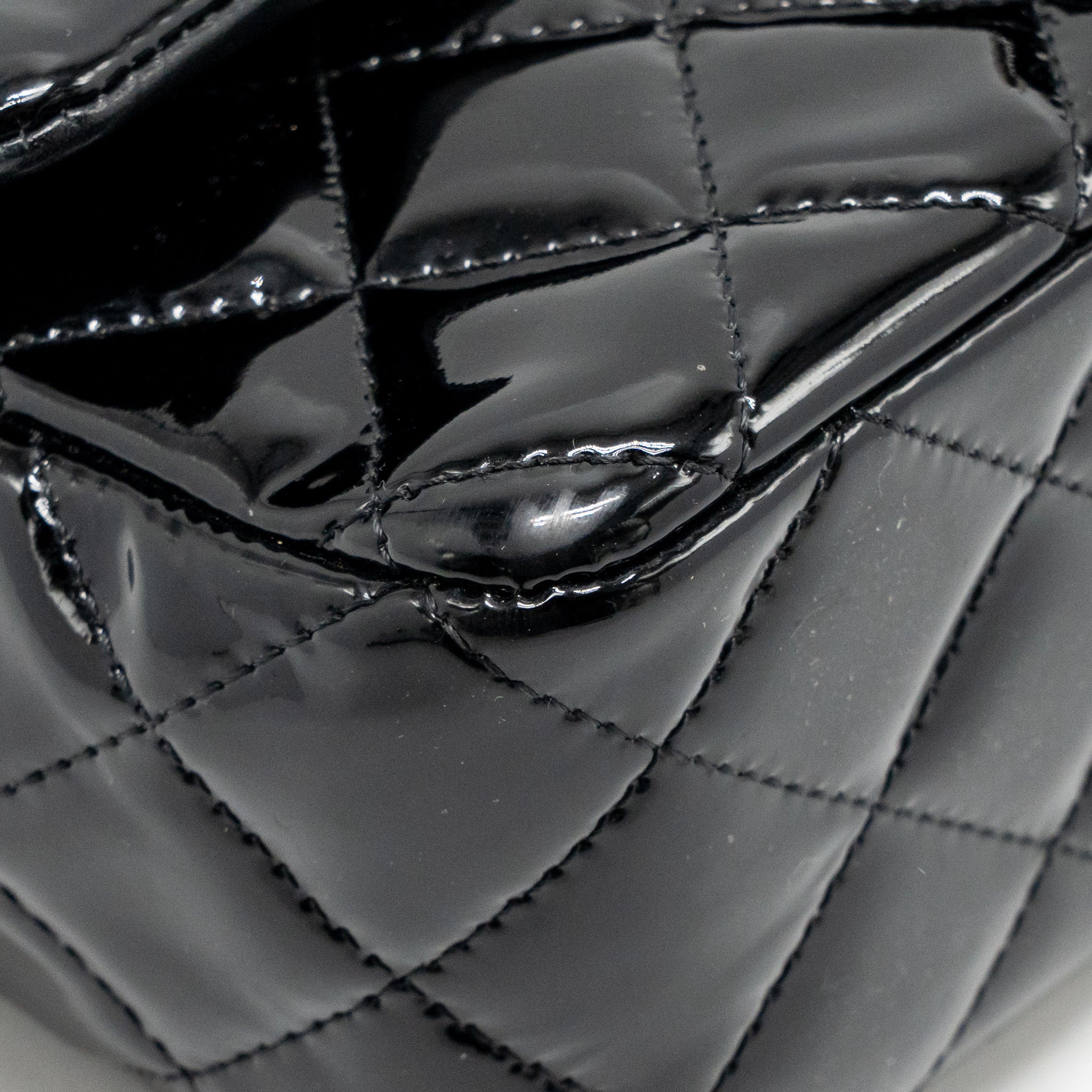 Chanel mini rectangular flap bag patent black SHW - Image 9