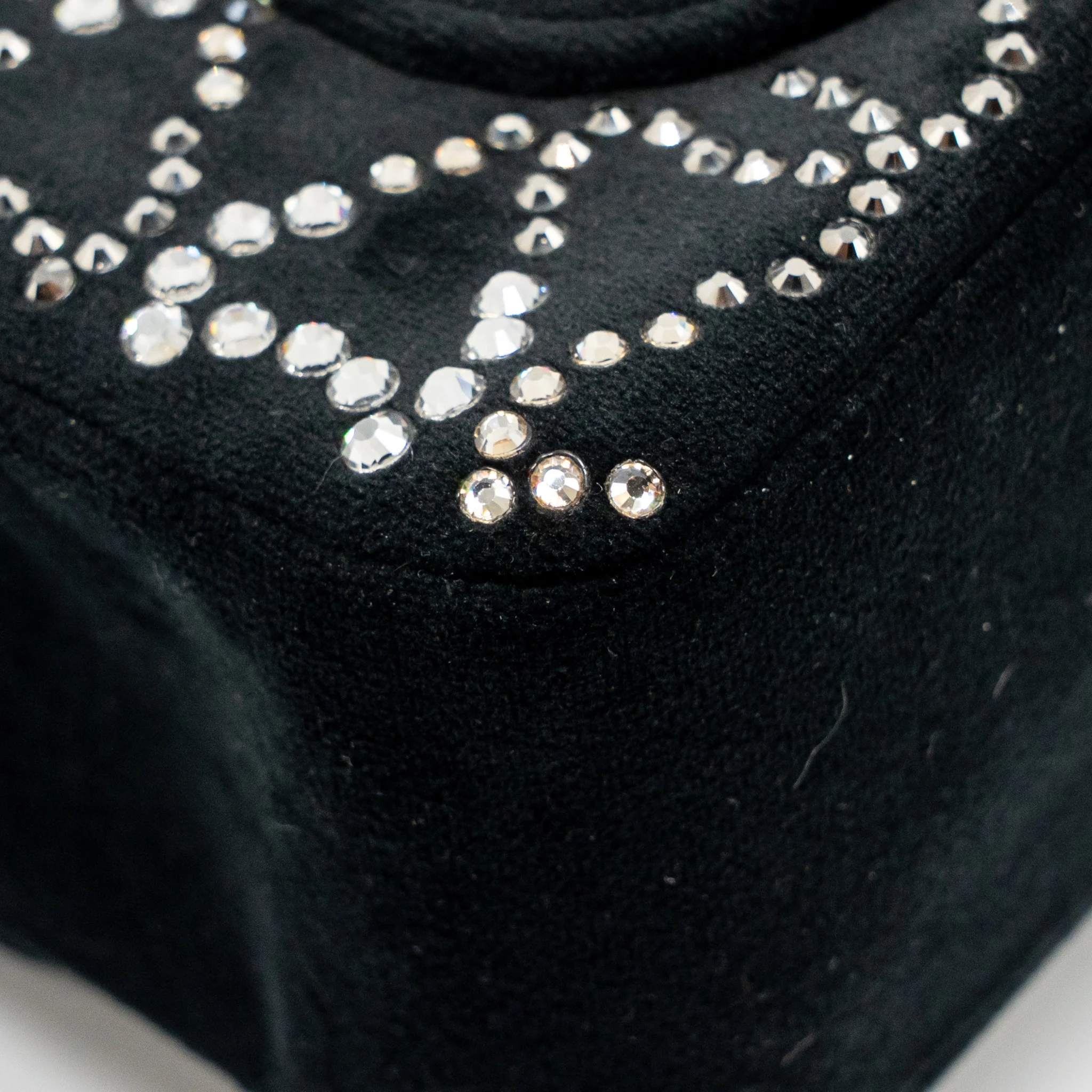 Chanel Mini Rectangular flap bag velvet with crystal black LGHW - Image 10