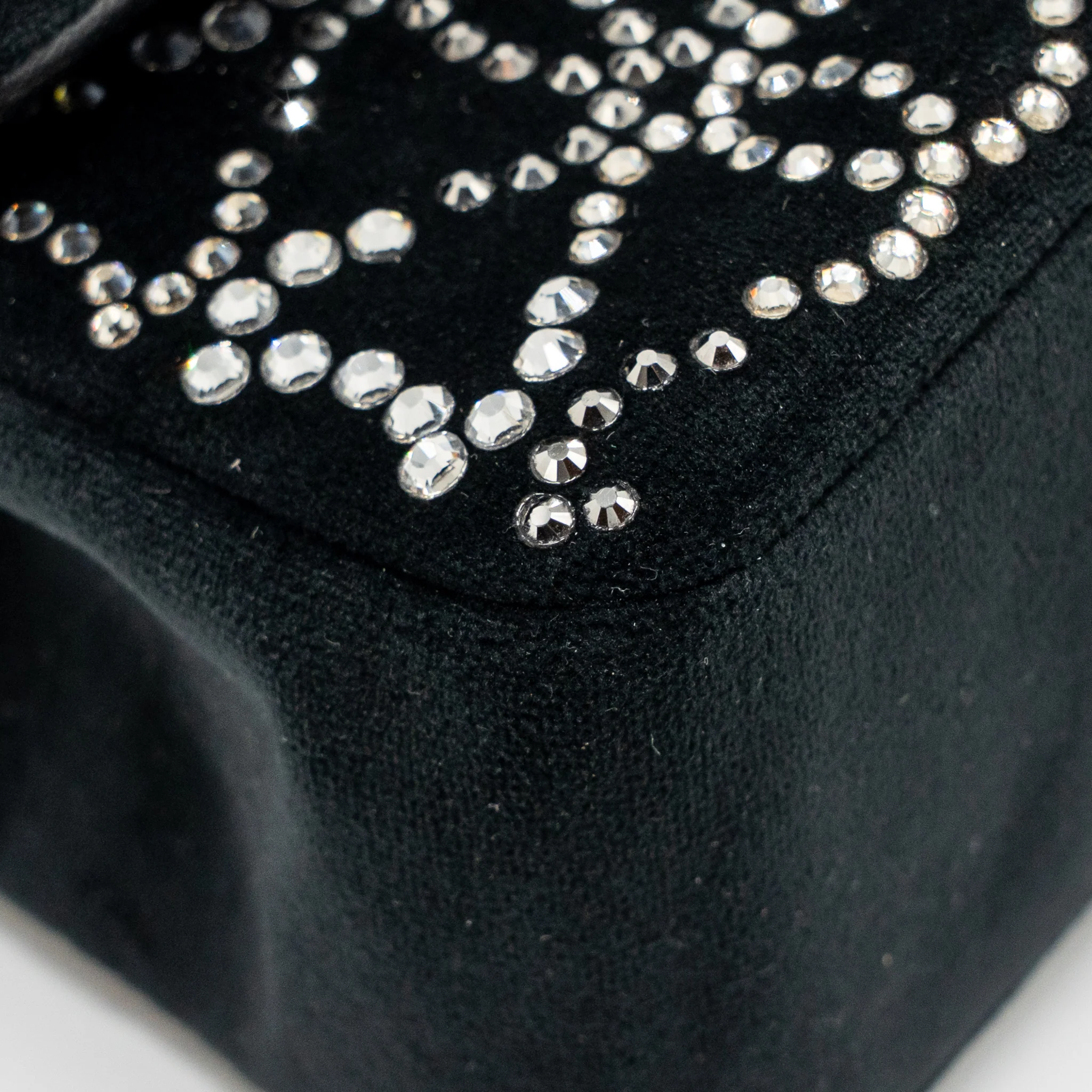 Chanel Mini Rectangular flap bag velvet with crystal black LGHW - Image 8