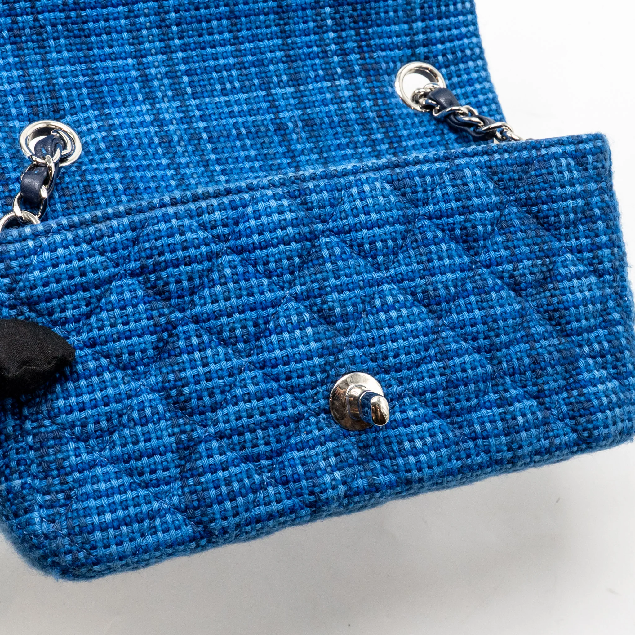 Chanel mini rectangular tweed blue SHW - Image 14