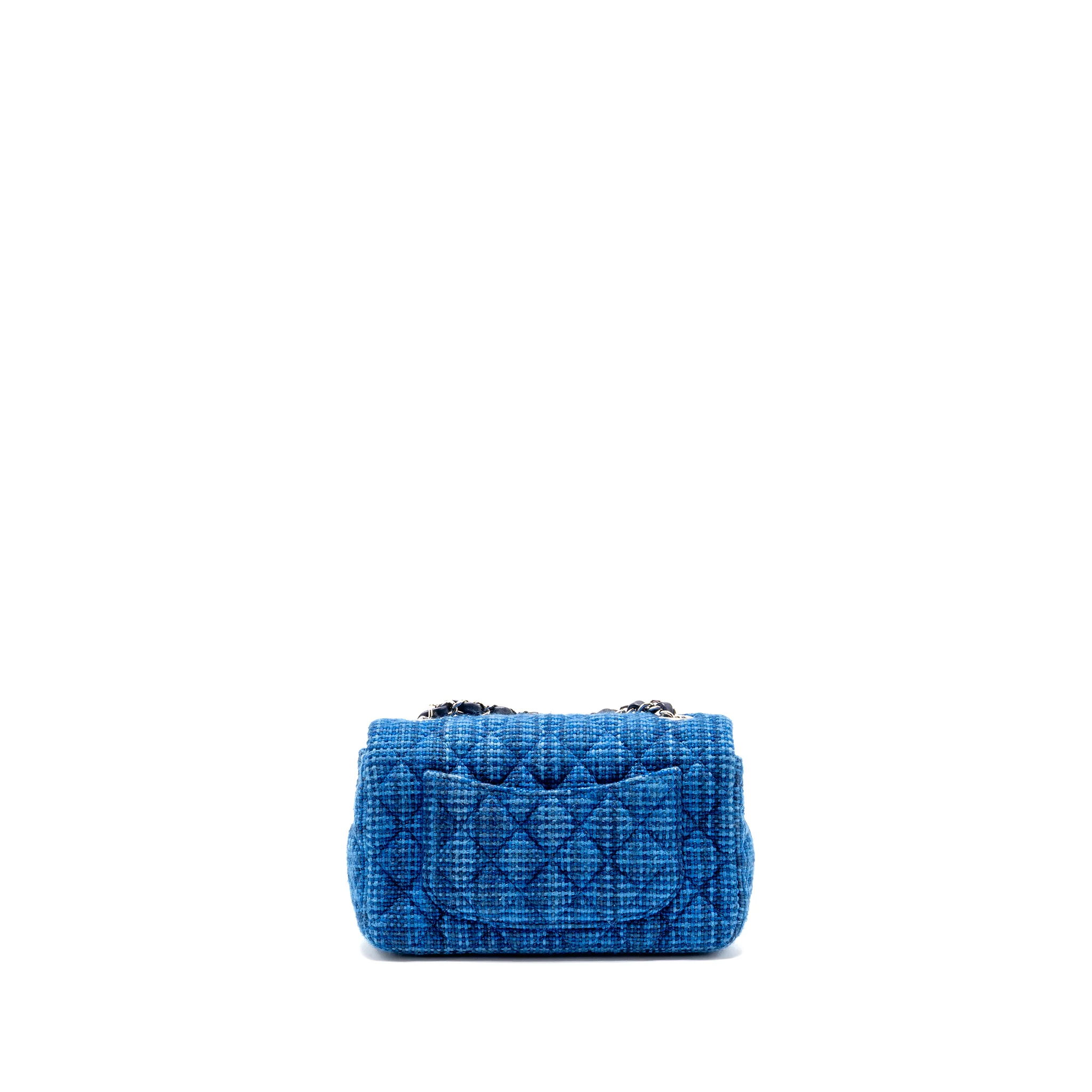 Chanel mini rectangular tweed blue SHW - Image 2