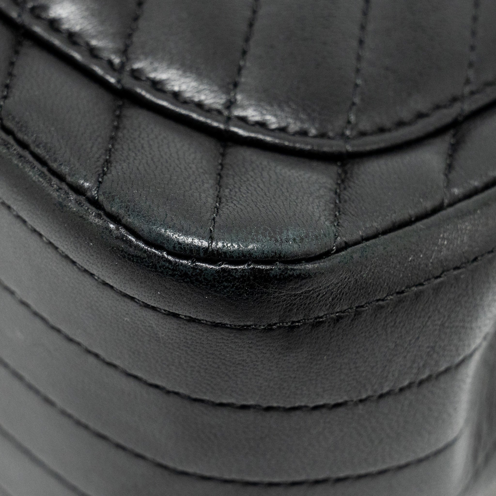 Chanel Mini Square Chevron Flap Bag Lambskin Black GHW - Image 10