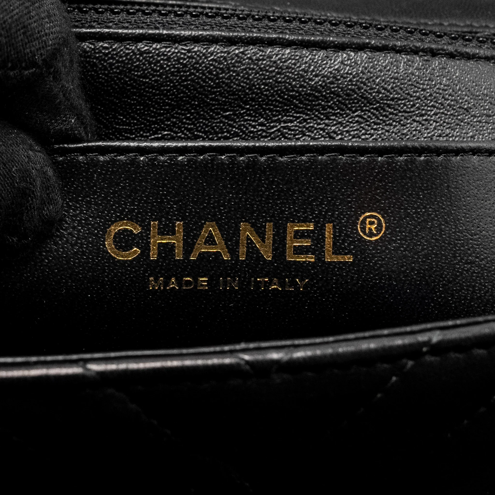 Chanel Mini Square Chevron Flap Bag Lambskin Black GHW - Image 16