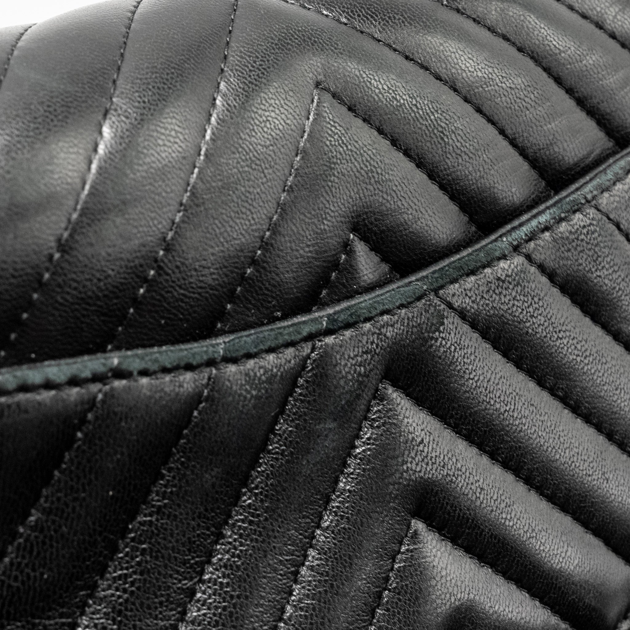 Chanel Mini Square Chevron Flap Bag Lambskin Black GHW - Image 19