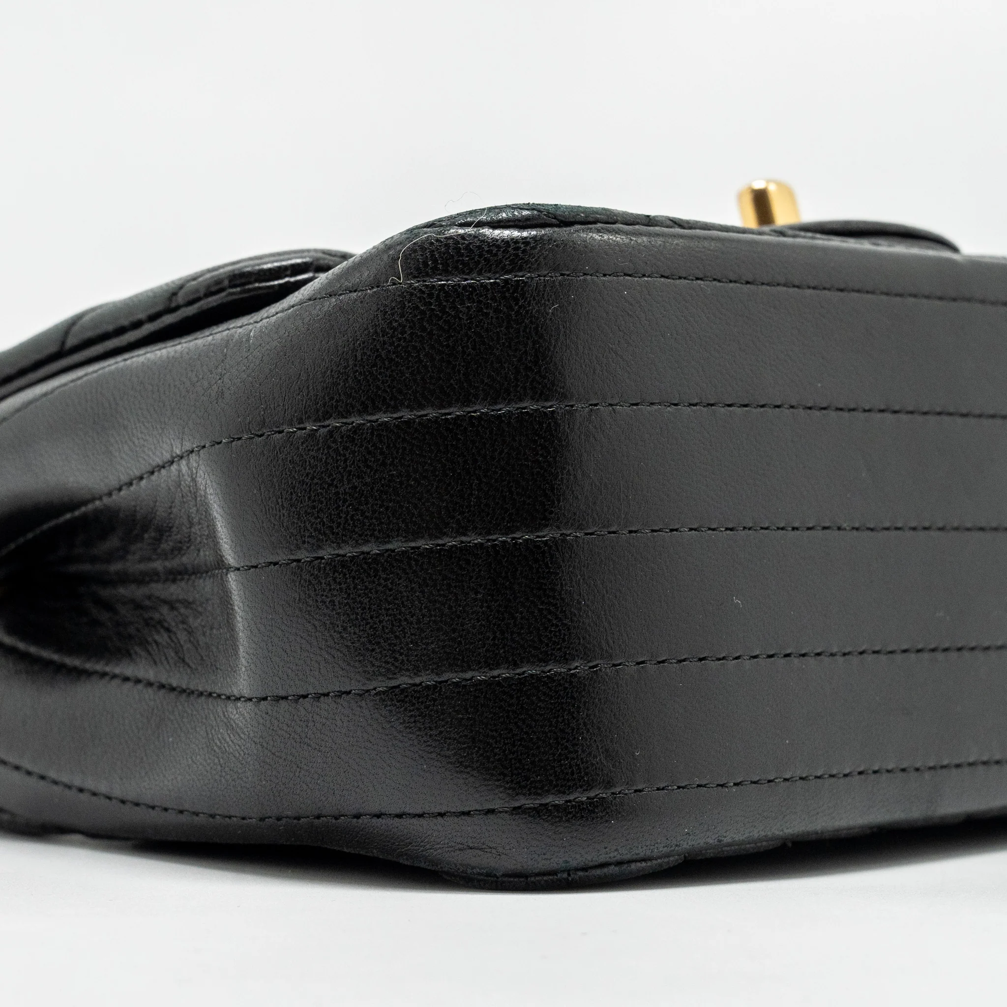 Chanel Mini Square Chevron Flap Bag Lambskin Black GHW - Image 6
