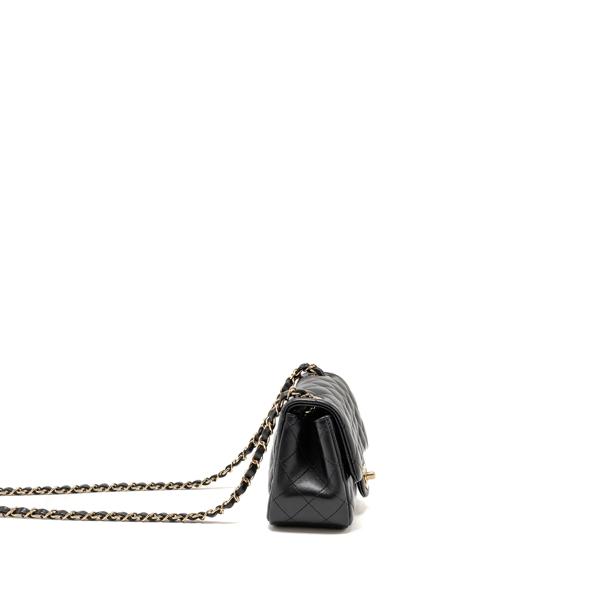 Chanel Mini Square Flap Bag Lambskin black LGHW - Image 3