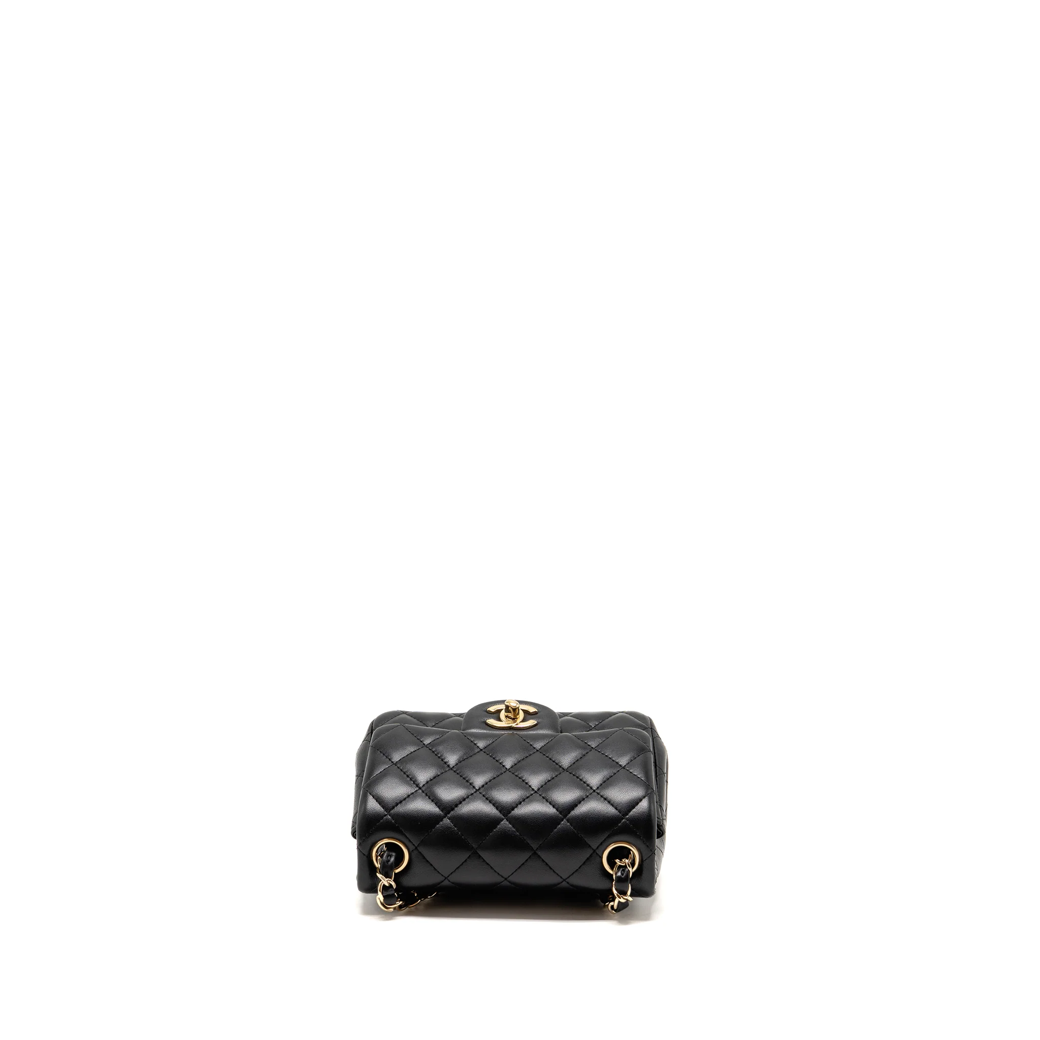 Chanel Mini Square Flap Bag Lambskin black LGHW - Image 5