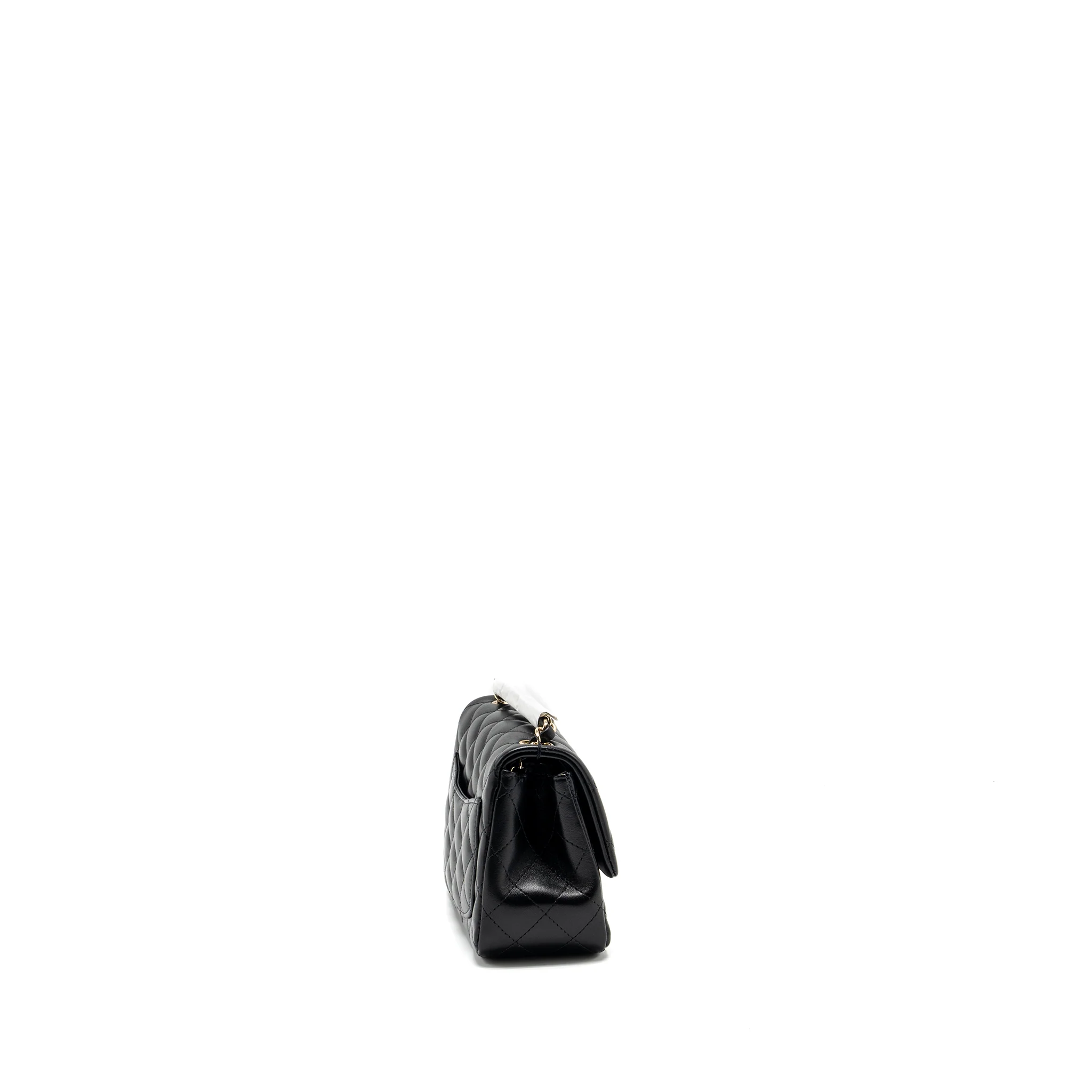 Chanel mini square flap bag lambskin black LGHW (microchip) - Image 3