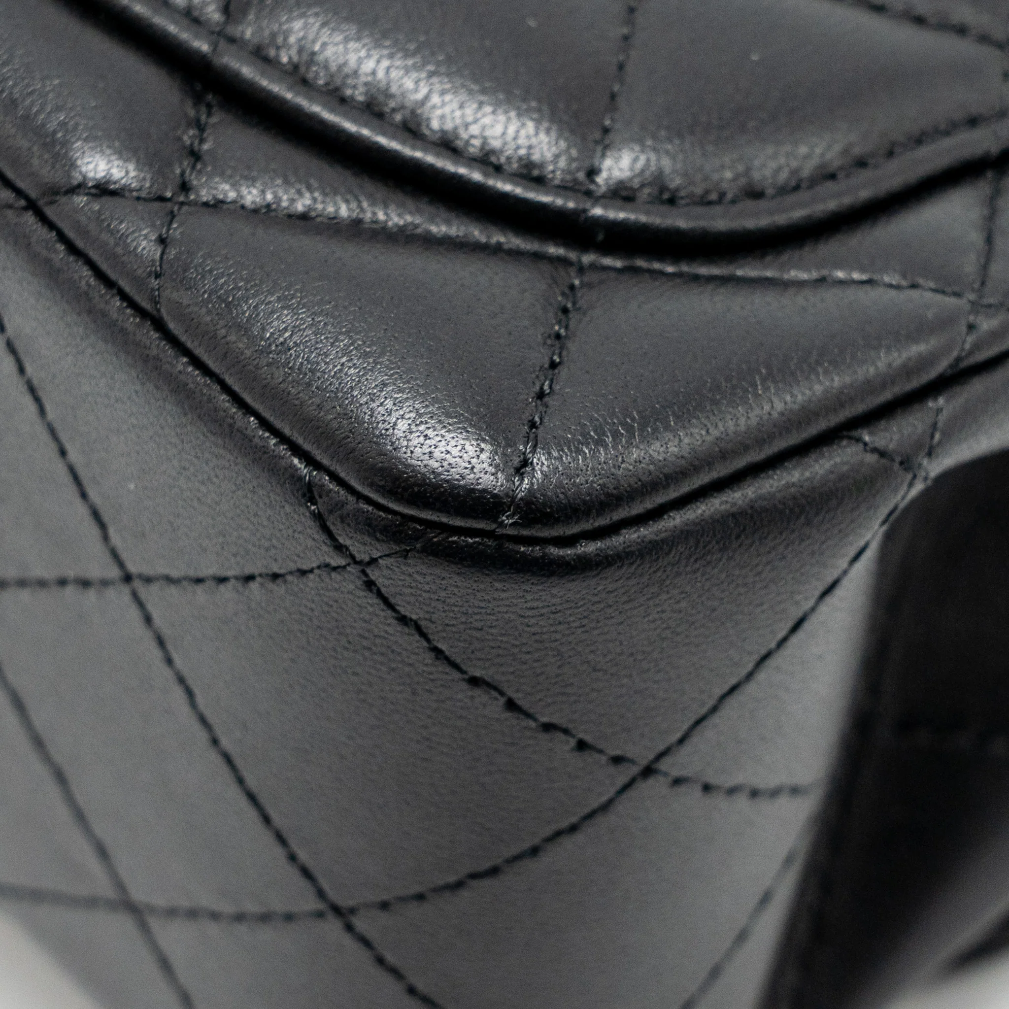 Chanel Mini Square Flap Bag Lambskin Black LGHW (Microchip) - Image 11