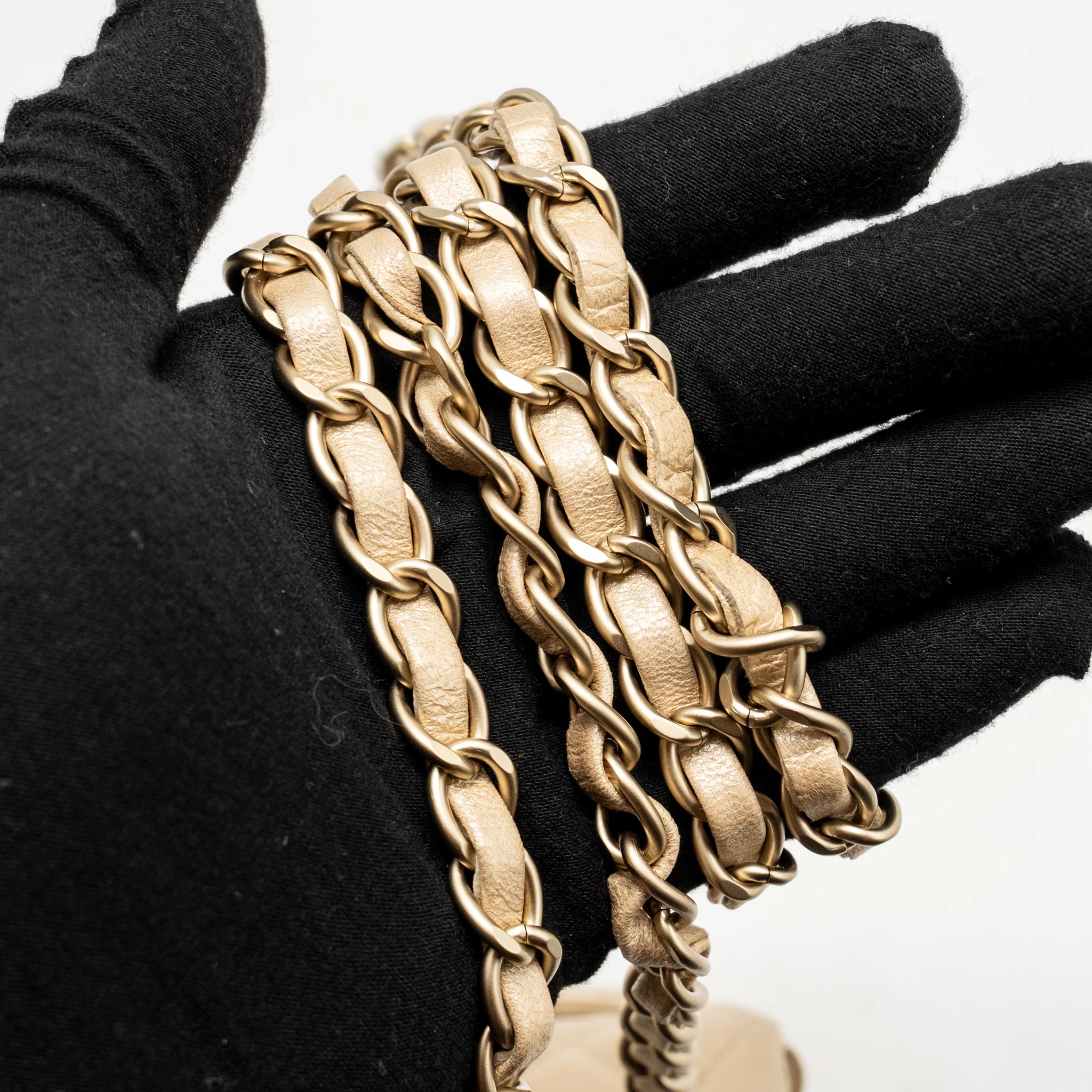 Chanel Mini Square flap Bag Lambskin Gold GHW - Image 19