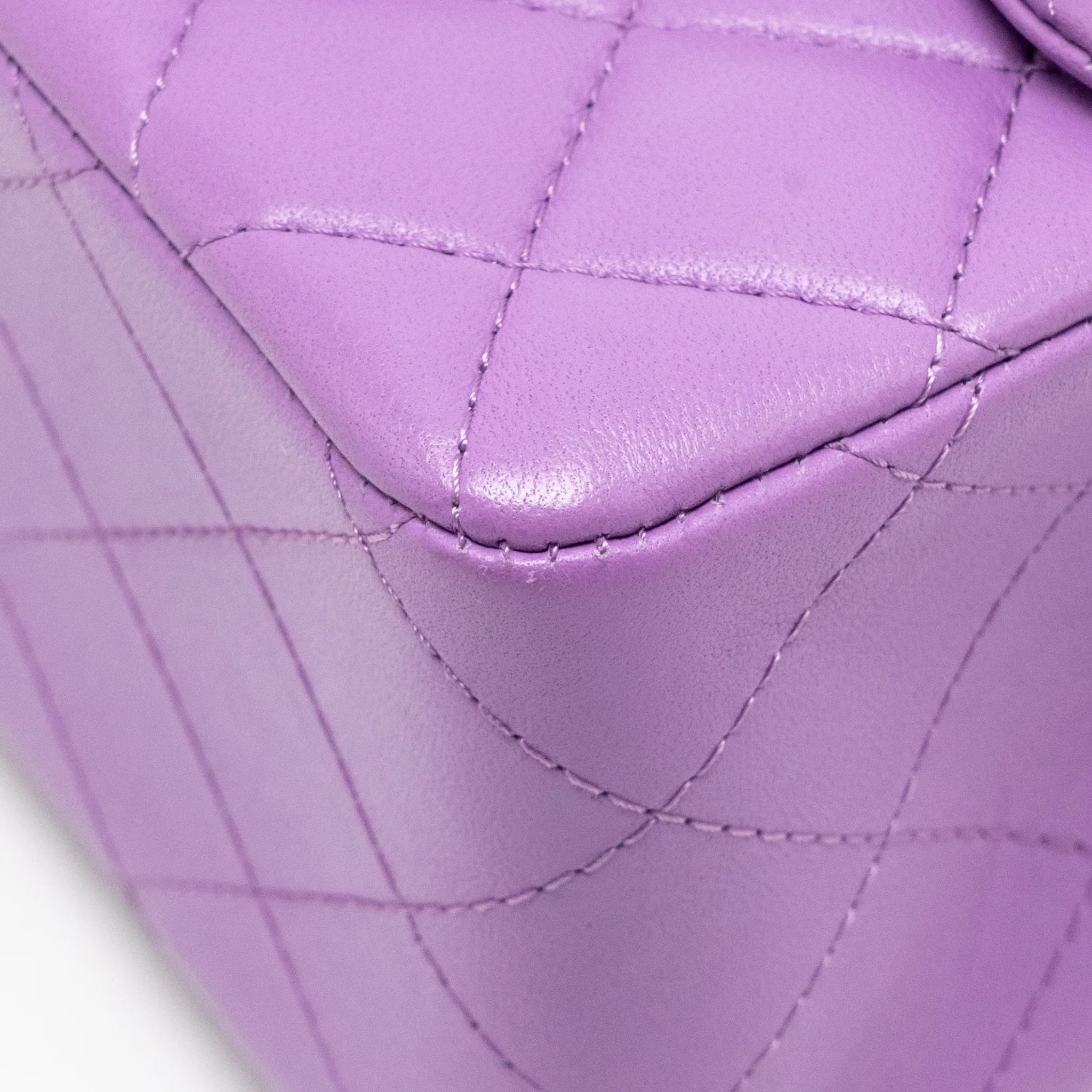 Chanel Mini Square Flap Bag Lambskin Purple SHW - Image 10