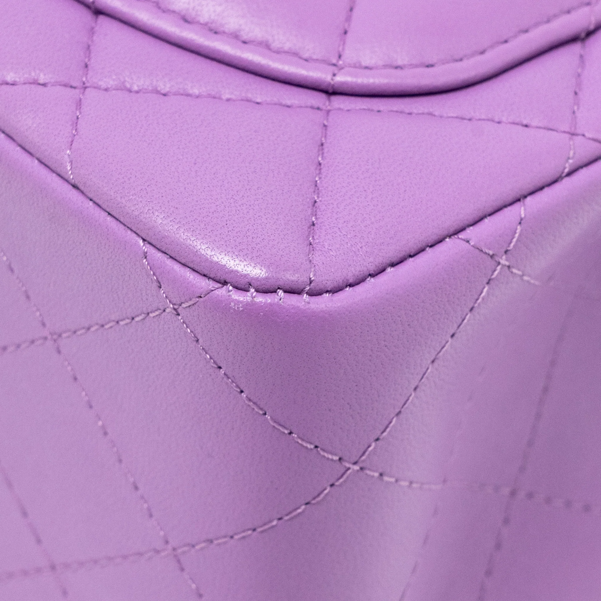Chanel Mini Square Flap Bag Lambskin Purple SHW - Image 12