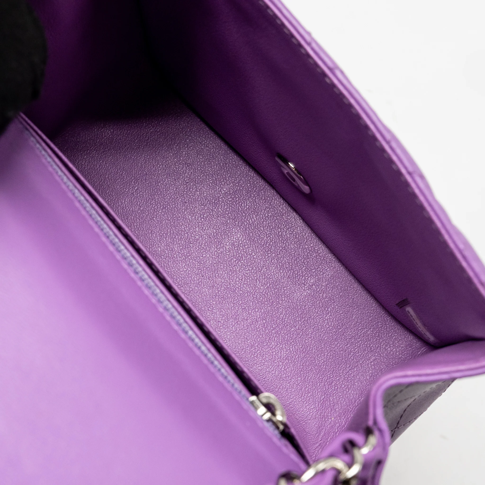 Chanel Mini Square Flap Bag Lambskin Purple SHW - Image 16