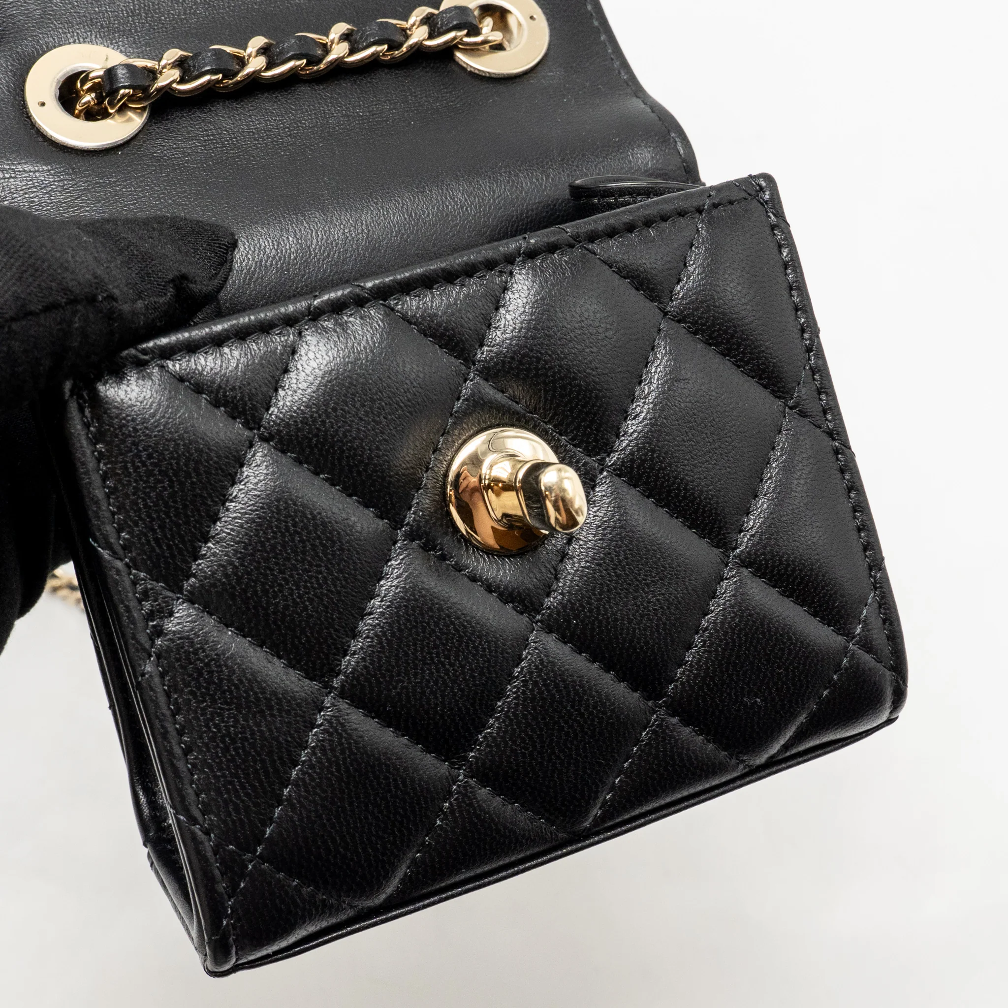 Chanel mini trendy cc clutch with chain lambskin black LGHW - Image 15