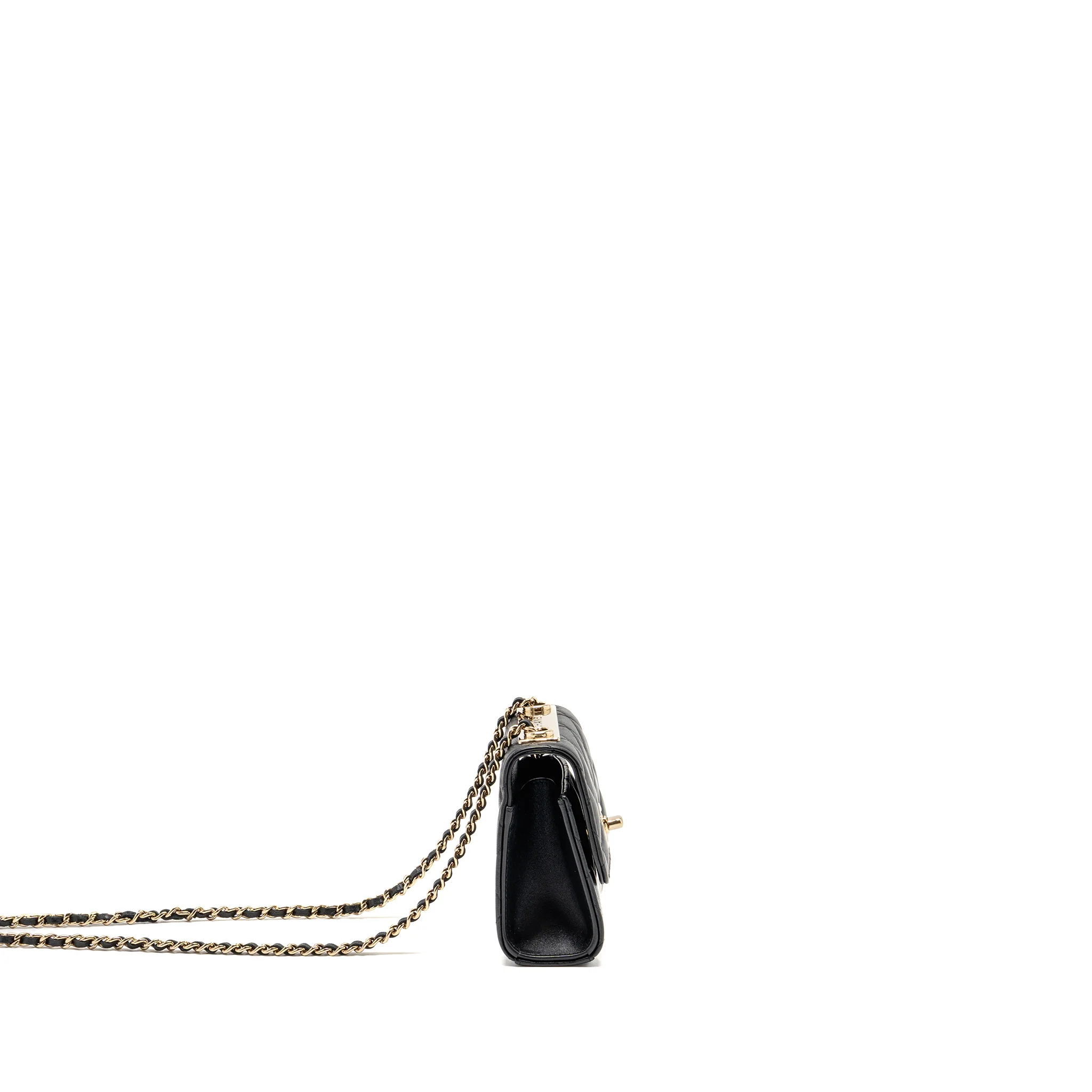 Chanel mini trendy cc clutch with chain lambskin black LGHW - Image 3